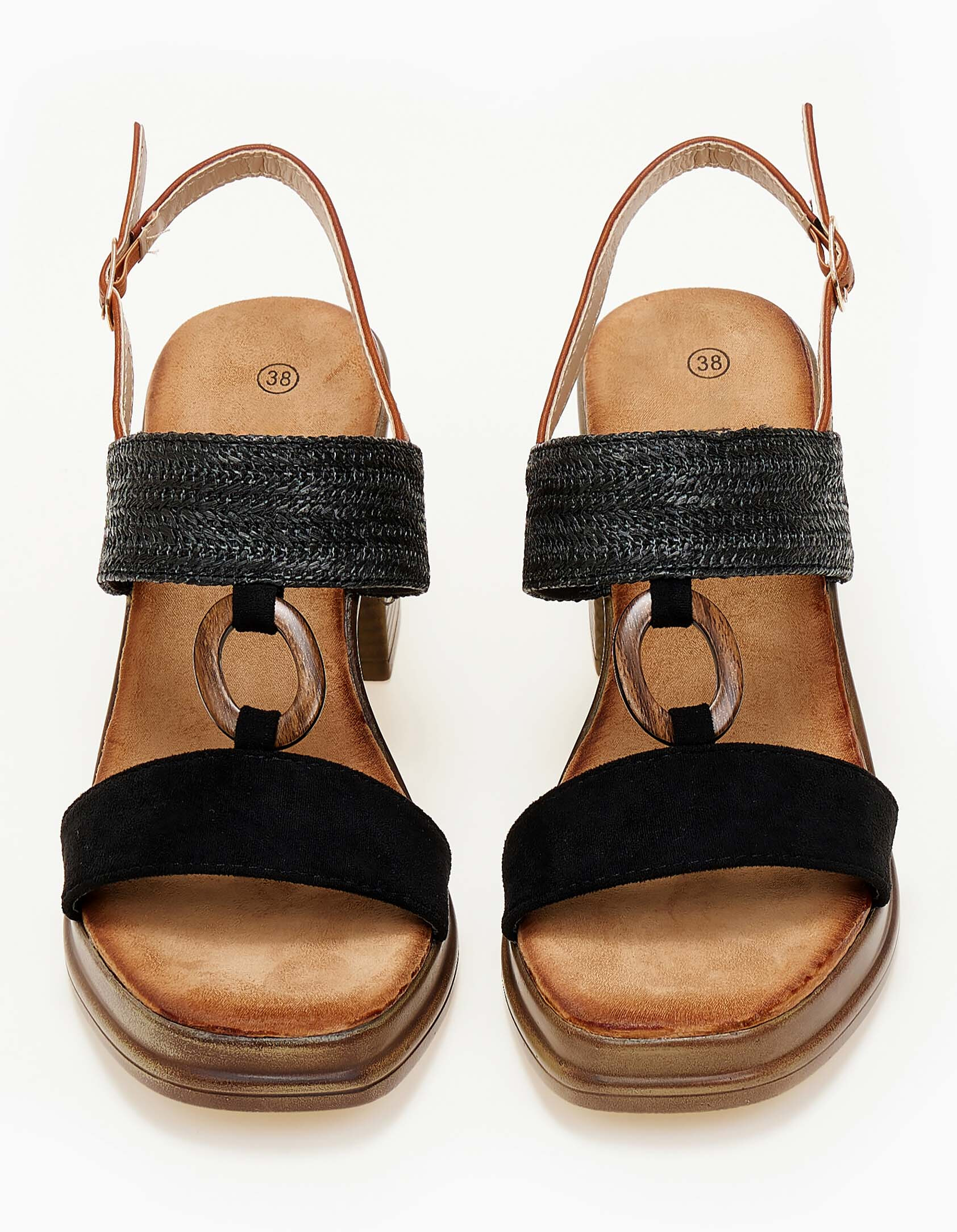 All day πέδιλα με χοντρό τακούνι - Μαύρο φωτογραφία