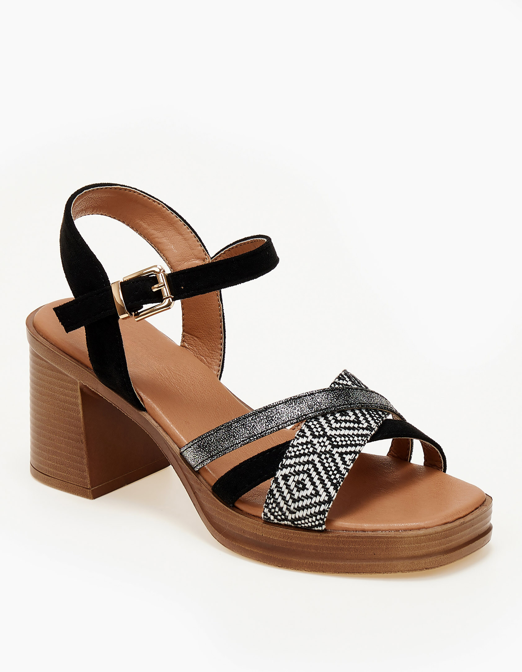 All day πέδιλα με χοντρό τακούνι - Μαύρο φωτογραφία