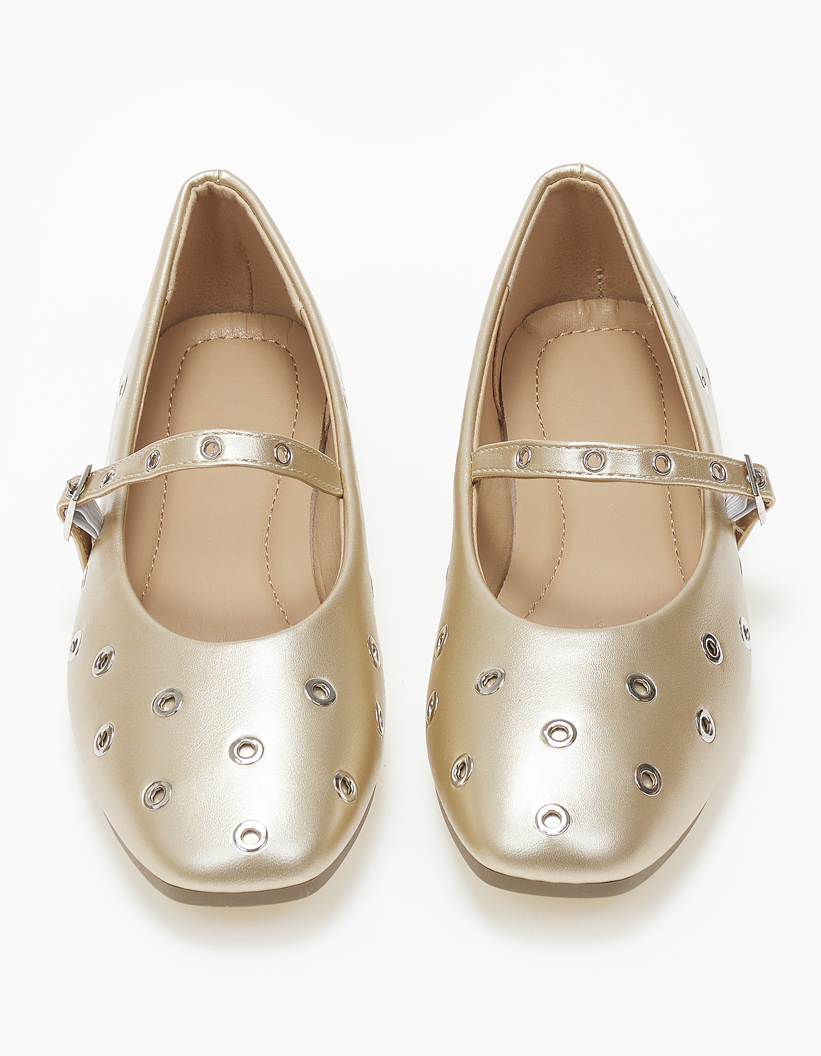 Ballet shoes με μπαρέτα και τρουκς - Χρυσό φωτογραφία