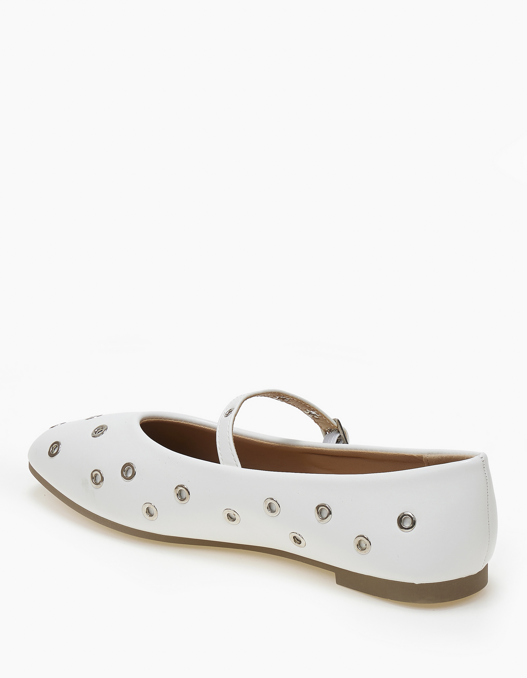 Ballet shoes με μπαρέτα και τρουκς - Λευκό φωτογραφία