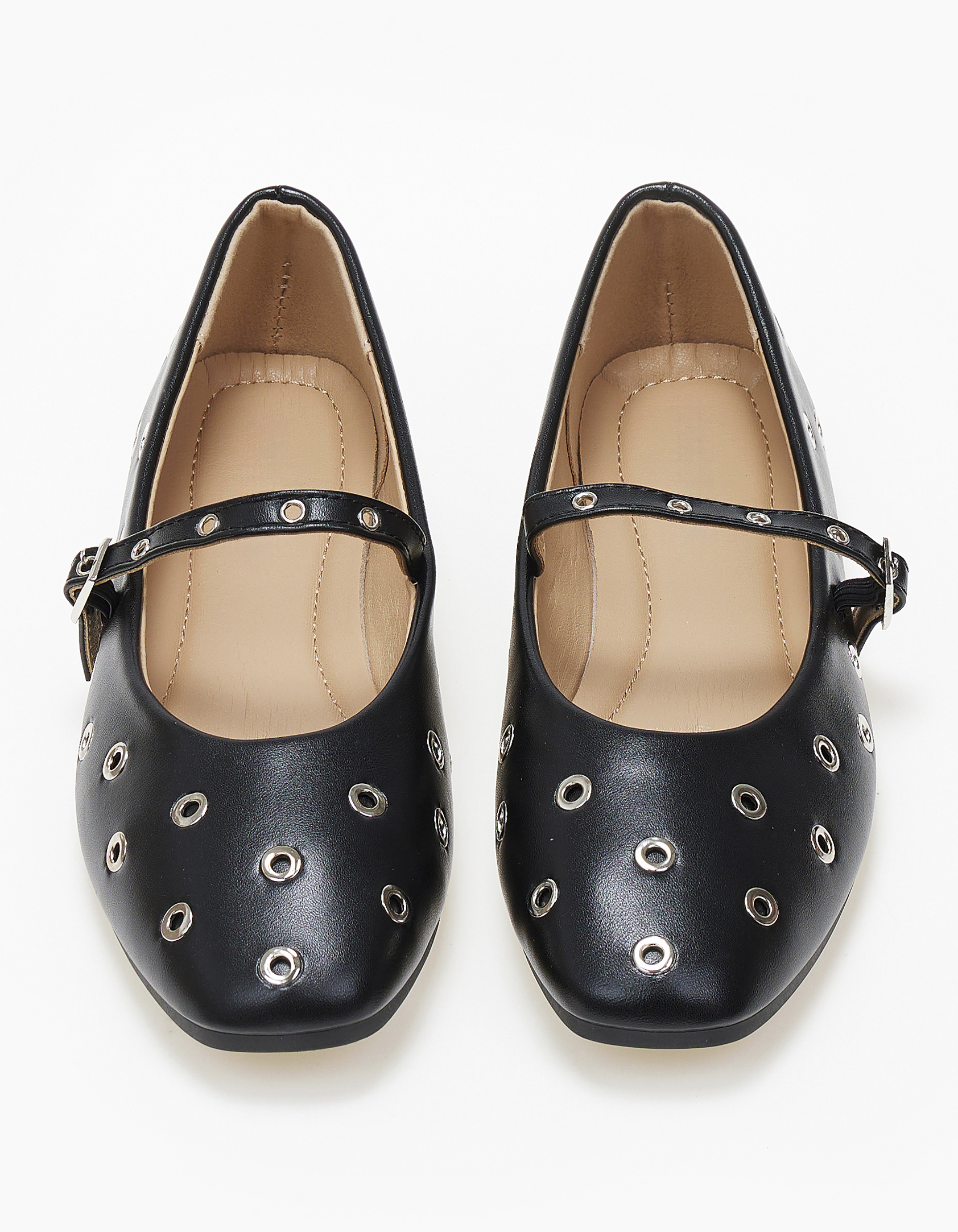 Ballet shoes με μπαρέτα και τρουκς - Μαύρο φωτογραφία