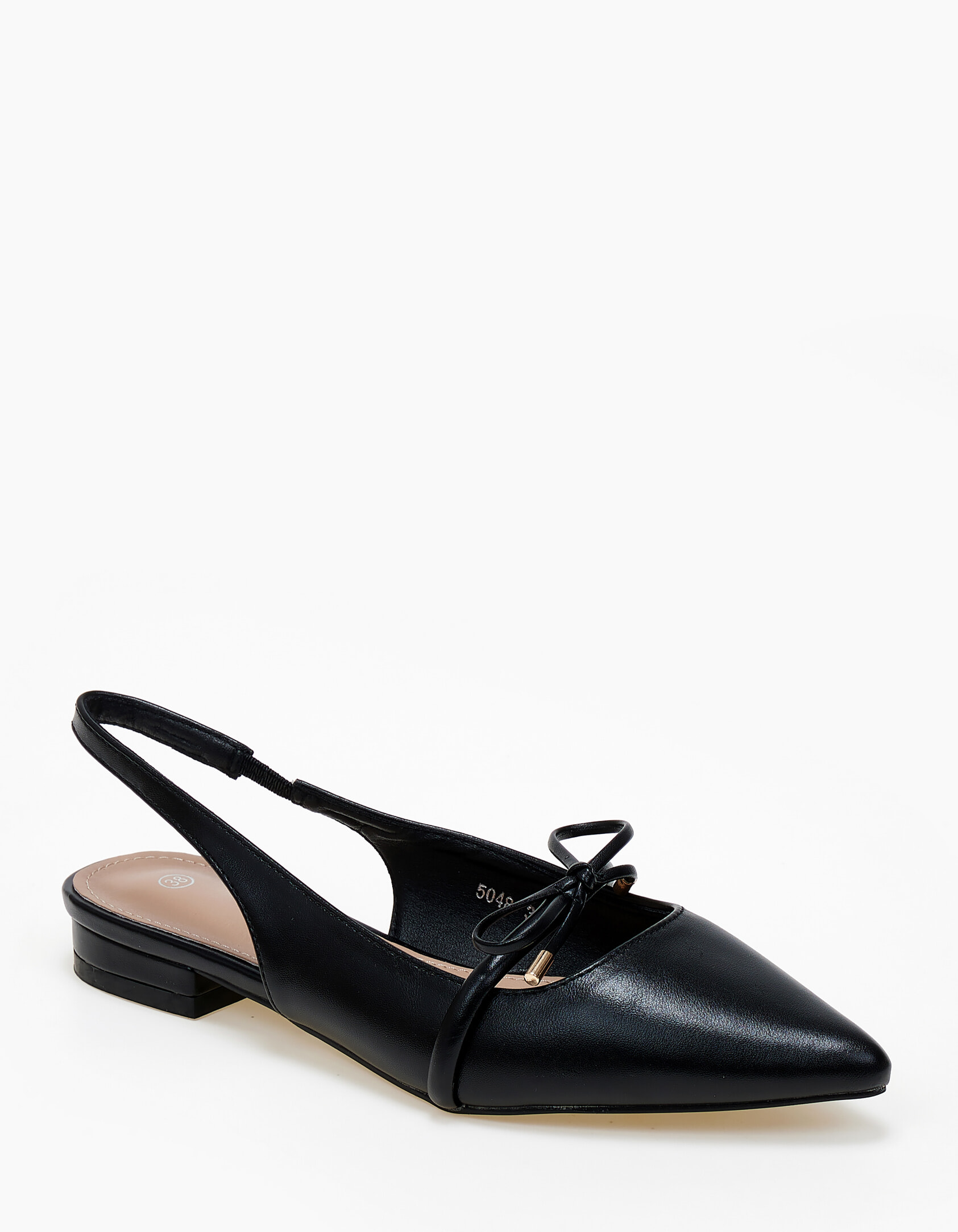 Ballet shoes μυτερά εξώφτερνα με φιόγκο - Μαύρο