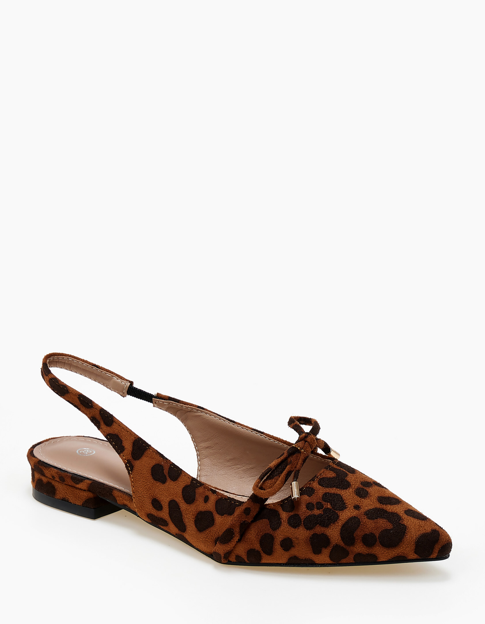 Ballet shoes μυτερά εξώφτερνα με φιόγκο - Λεοπάρ
