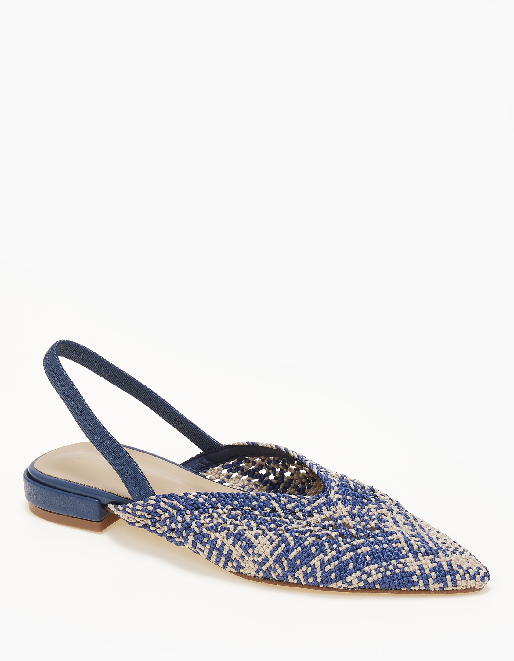 Ballet shoes μυτερά εξώφτερνα με πλεκτό σχέδιο - Μπλε