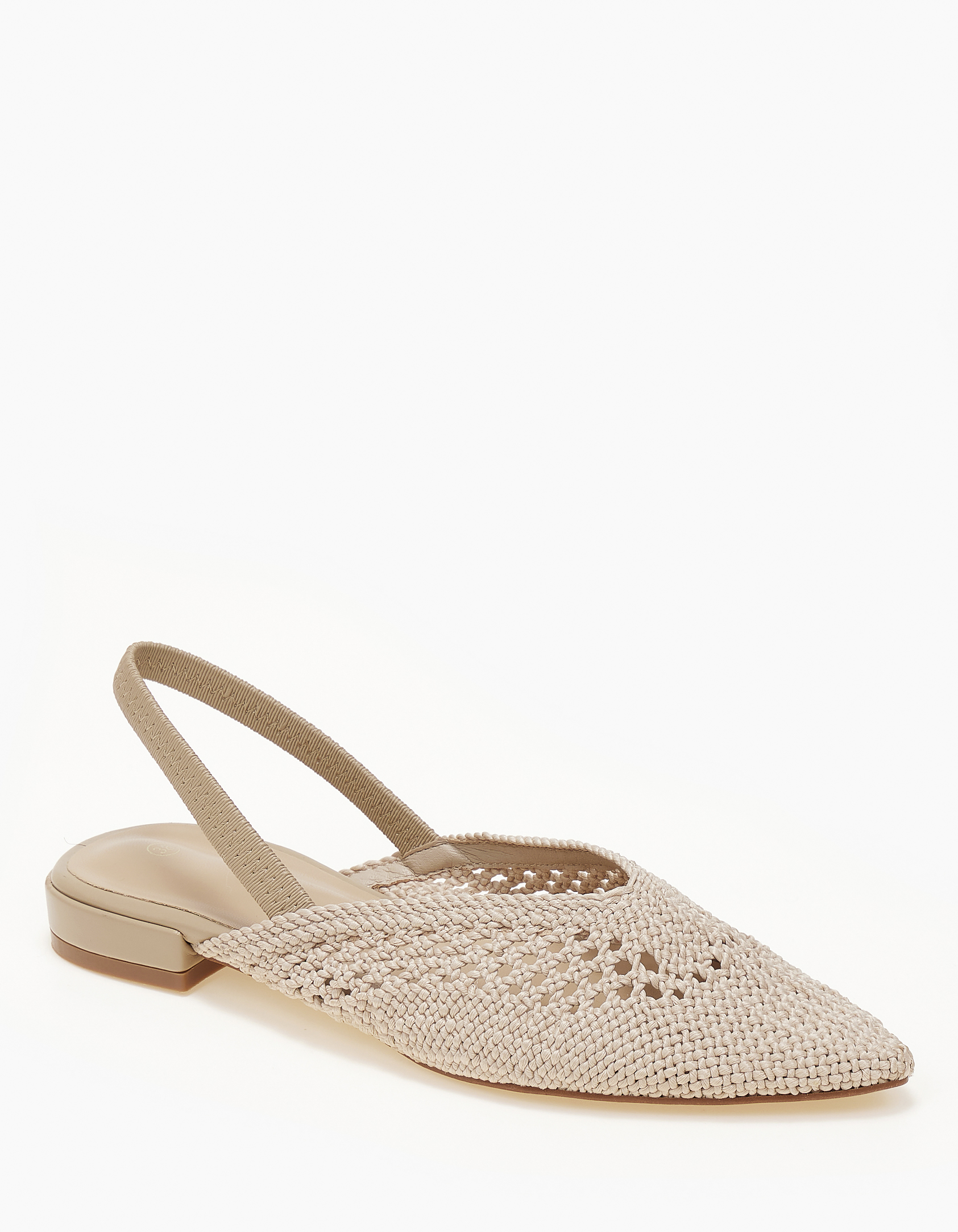 Ballet shoes μυτερά εξώφτερνα με πλεκτό σχέδιο - Μπεζ
