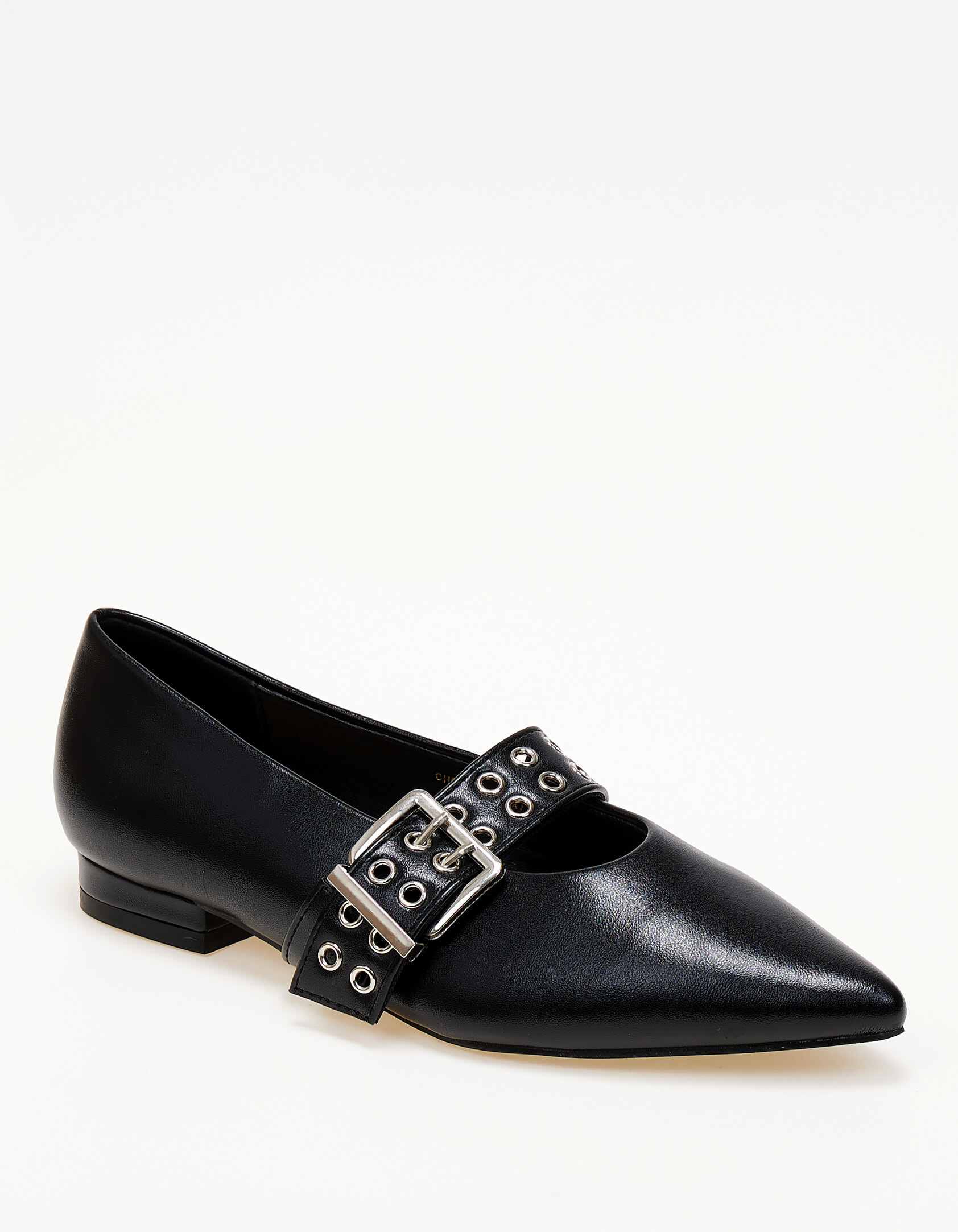 Ballet shoes μυτερά με μεταλλικές λεπτομέρειες - Μαύρο φωτογραφία