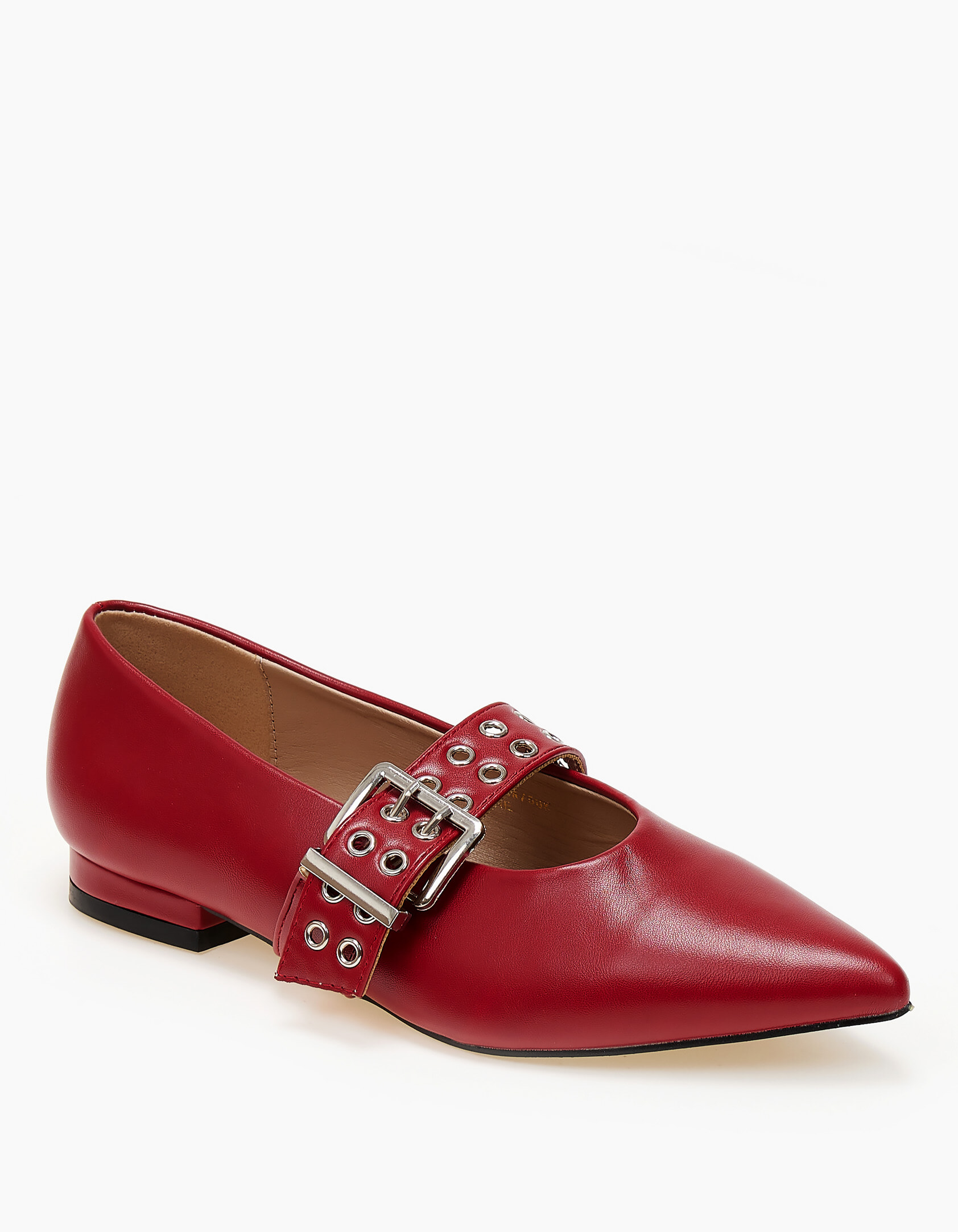 Ballet shoes μυτερά με μεταλλικές λεπτομέρειες - Μπορντώ φωτογραφία