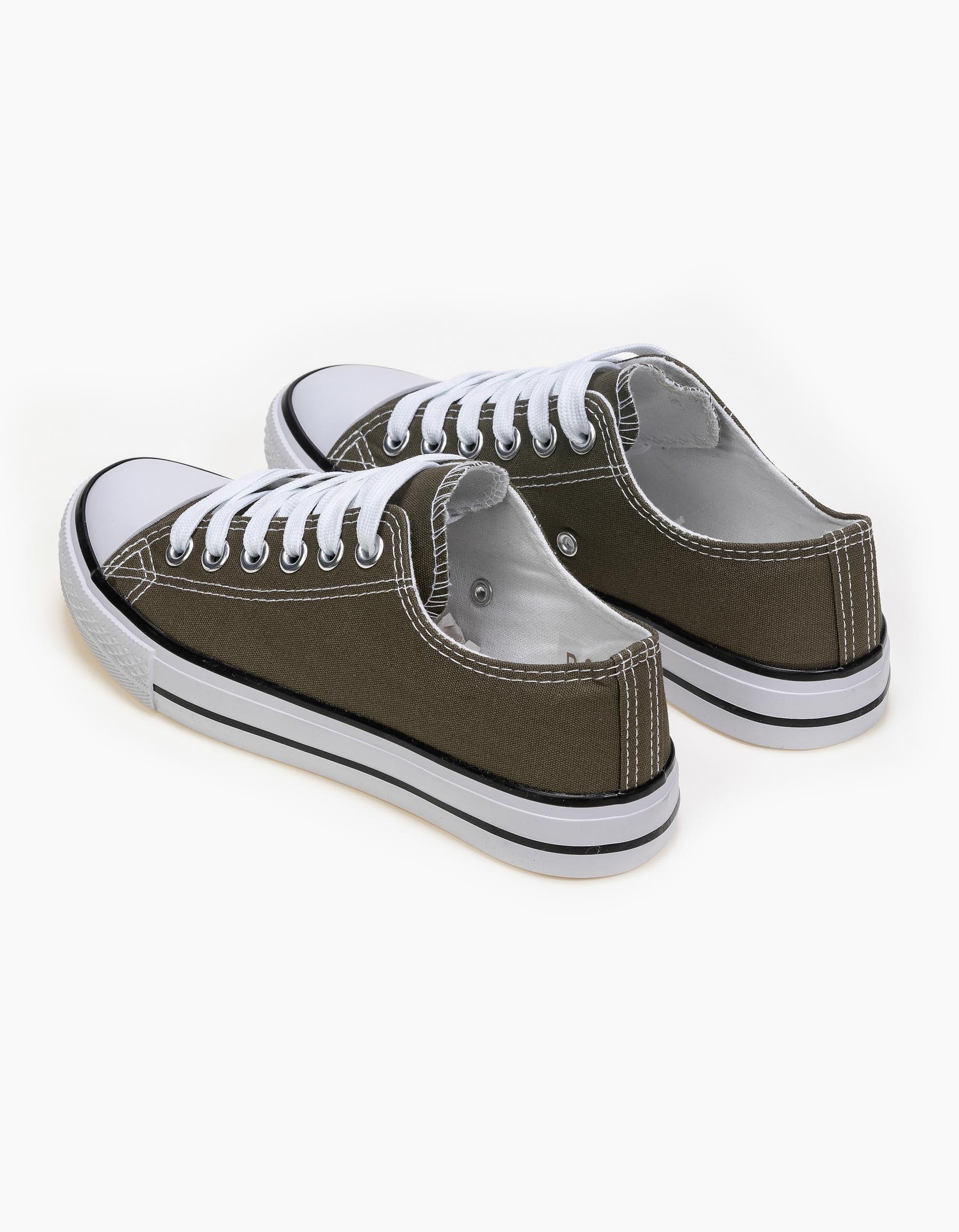 Basic sneakers πάνινα - Χακί φωτογραφία