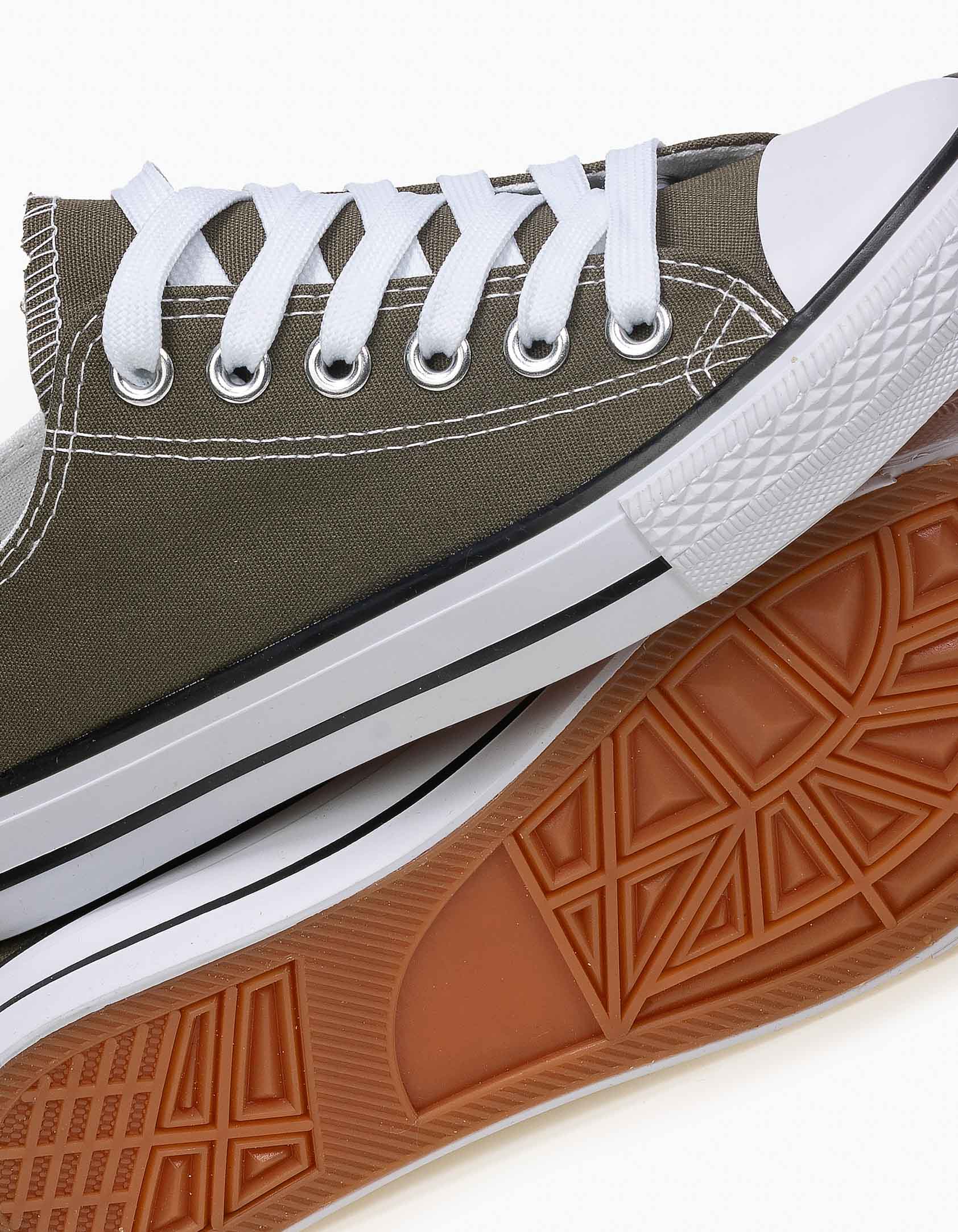 Basic sneakers πάνινα - Χακί φωτογραφία