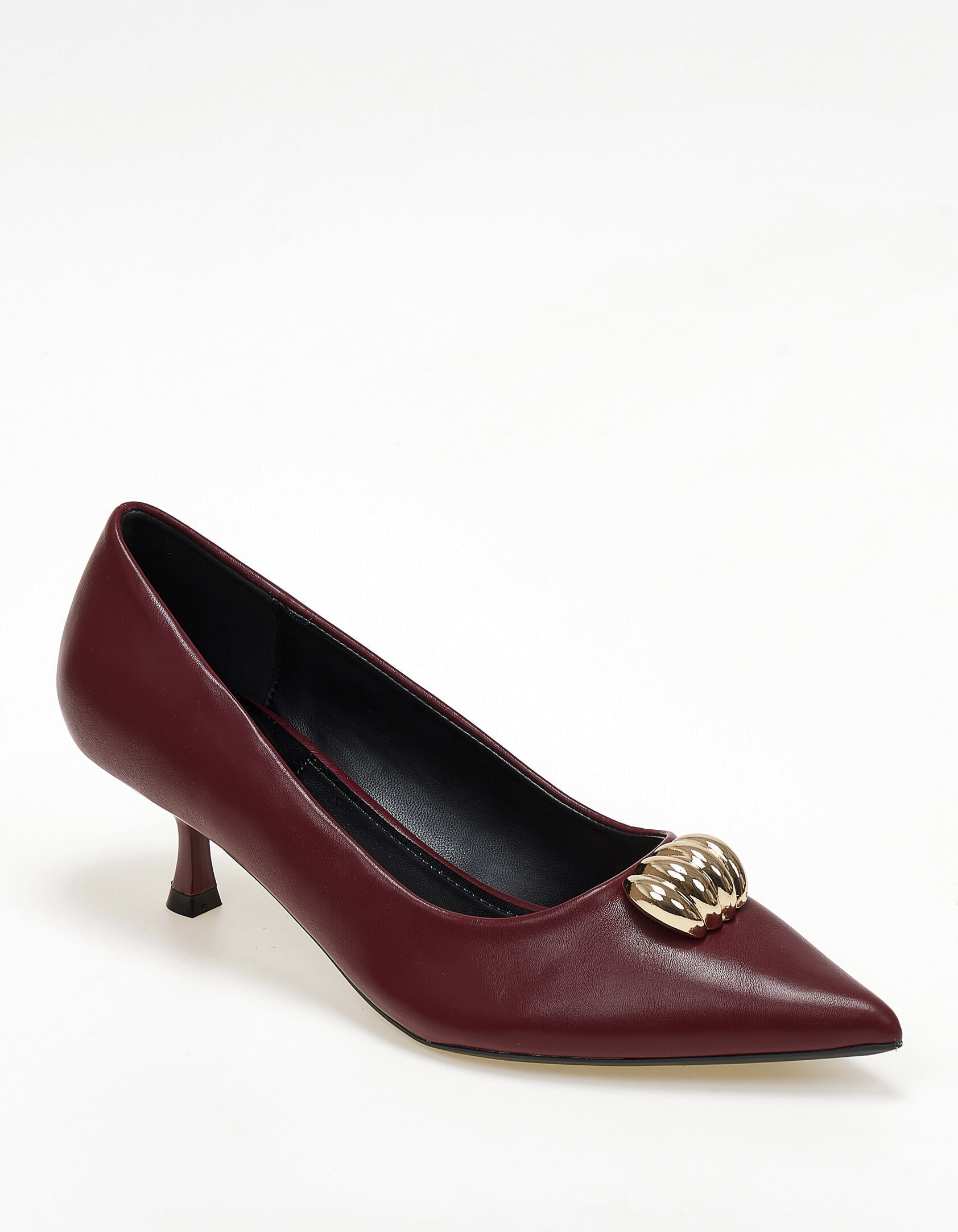 Issue Chic γόβες με μεταλλική χρυσή λεπτομέρεια - Μπορντώ