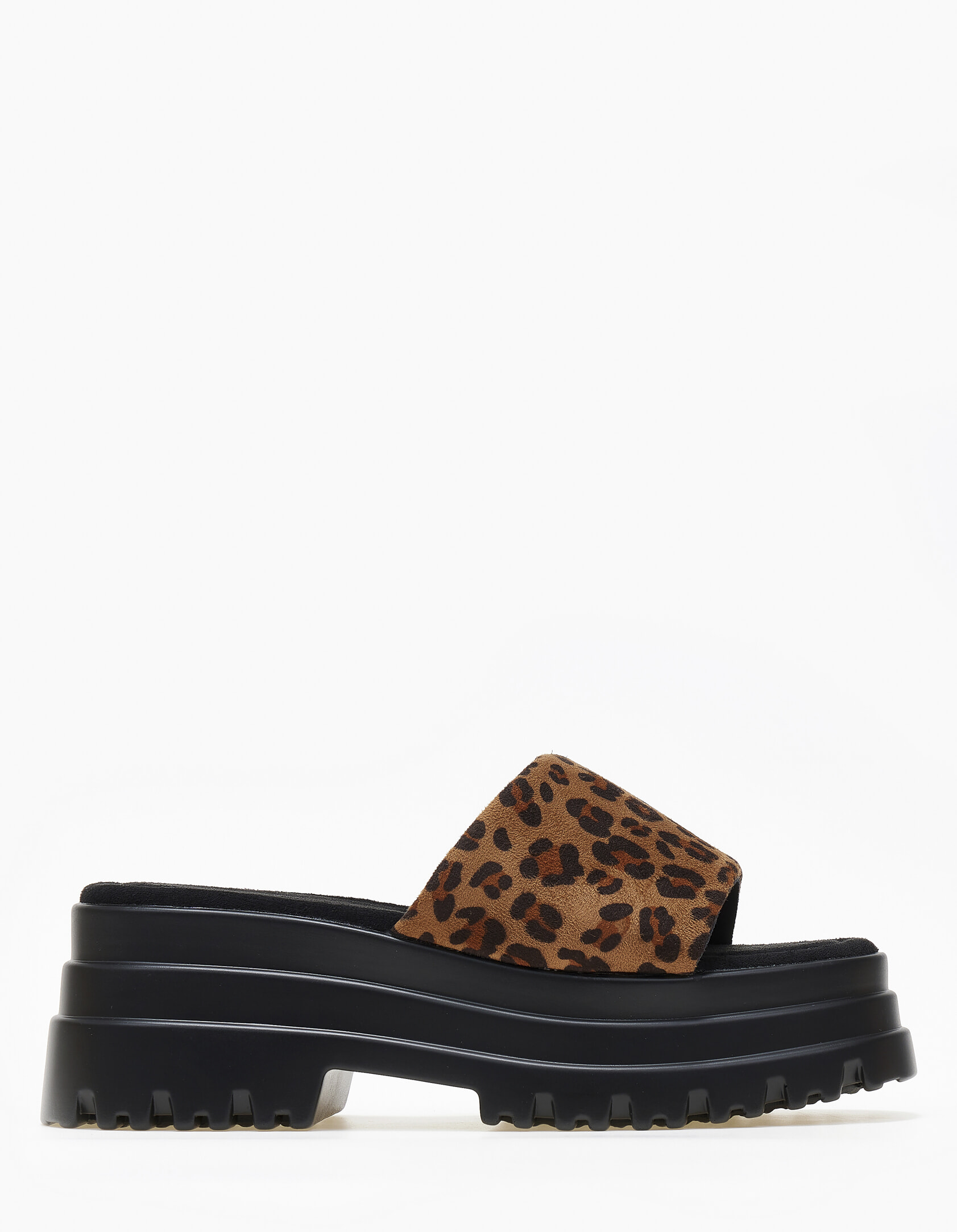 Chunky flatform με φάσα και τρακτερωτή σόλα - Λεοπάρ