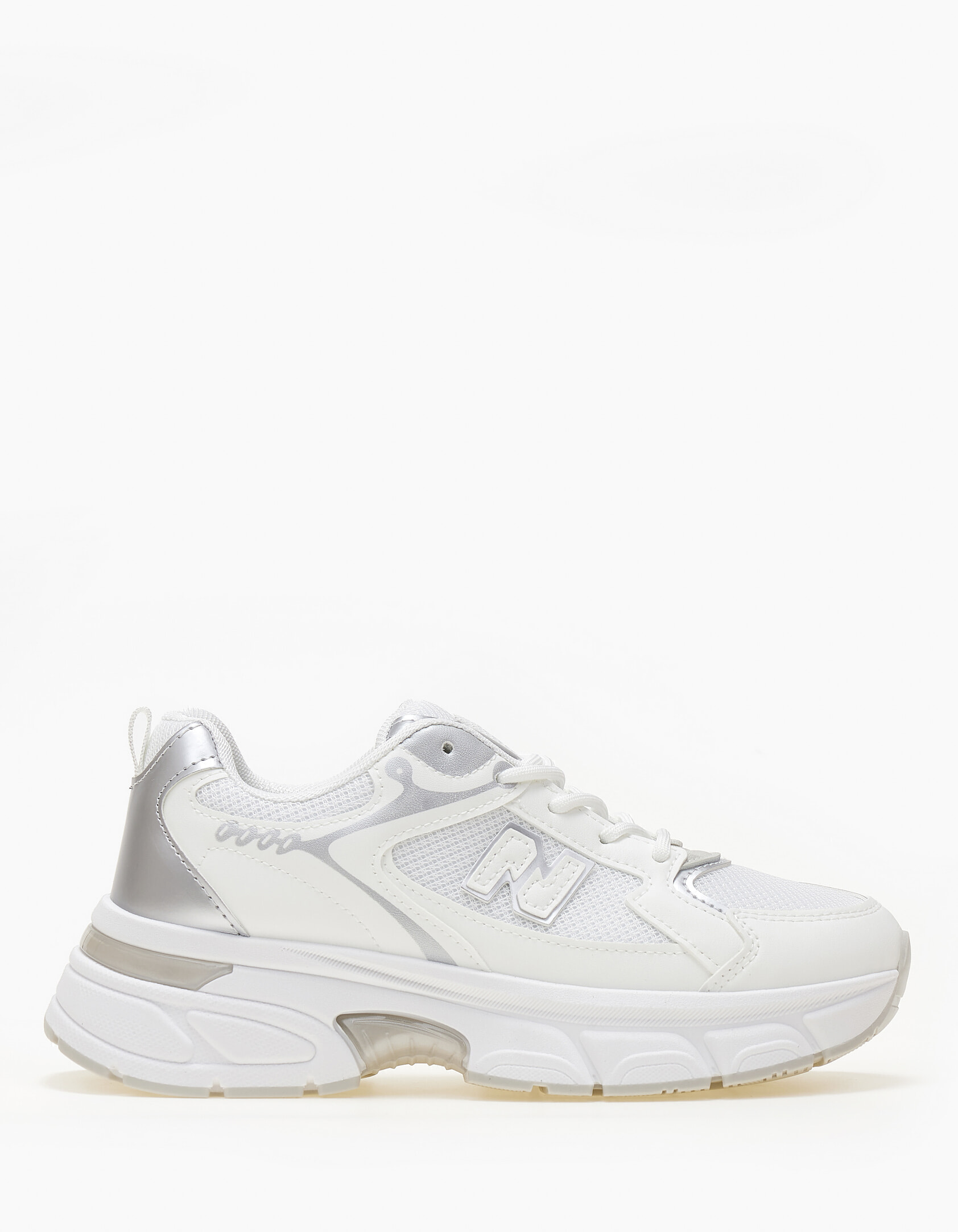 Chunky sneakers με διχρωμία - Λευκό φωτογραφία