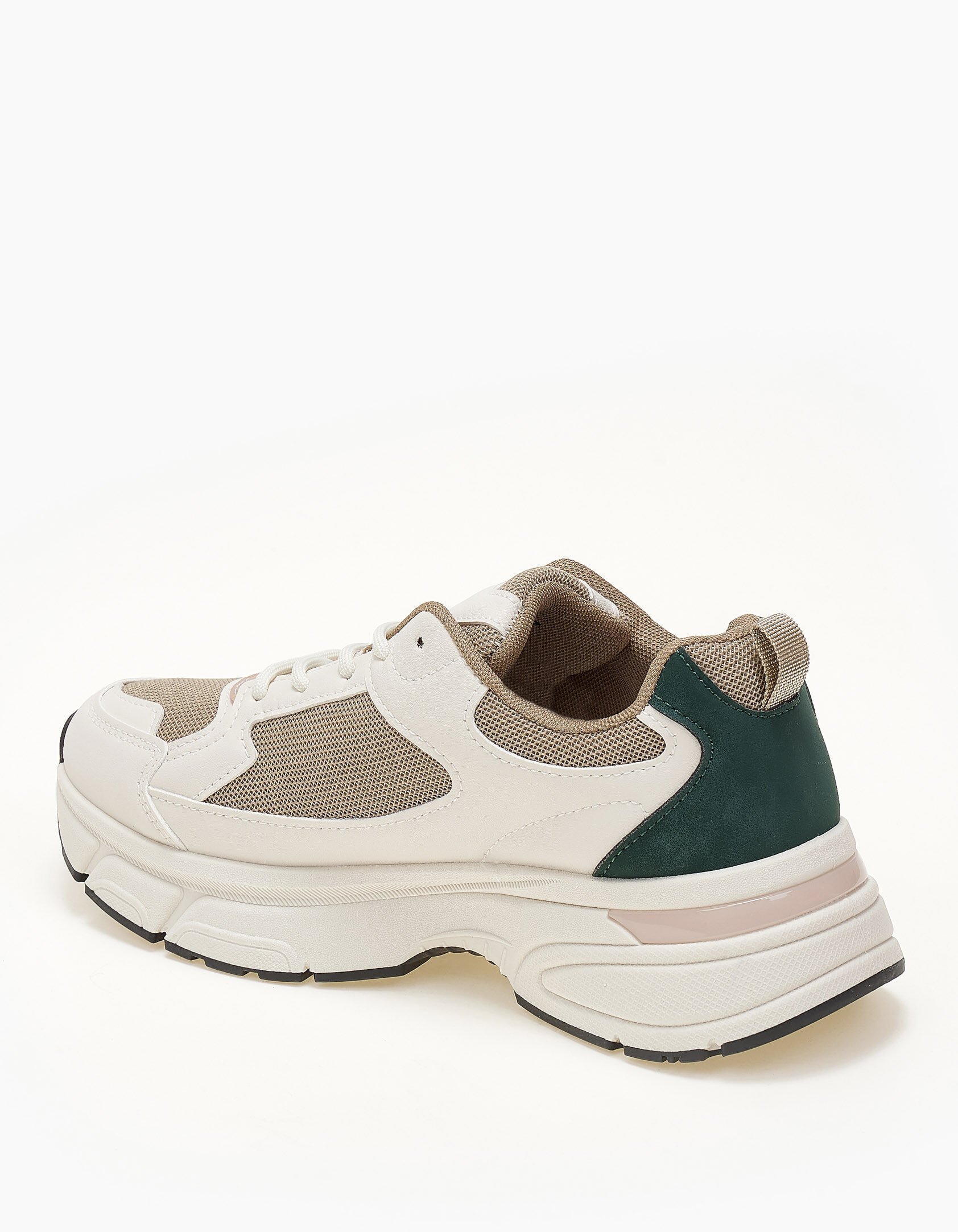 Chunky sneakers με διχρωμία - Μπεζ φωτογραφία