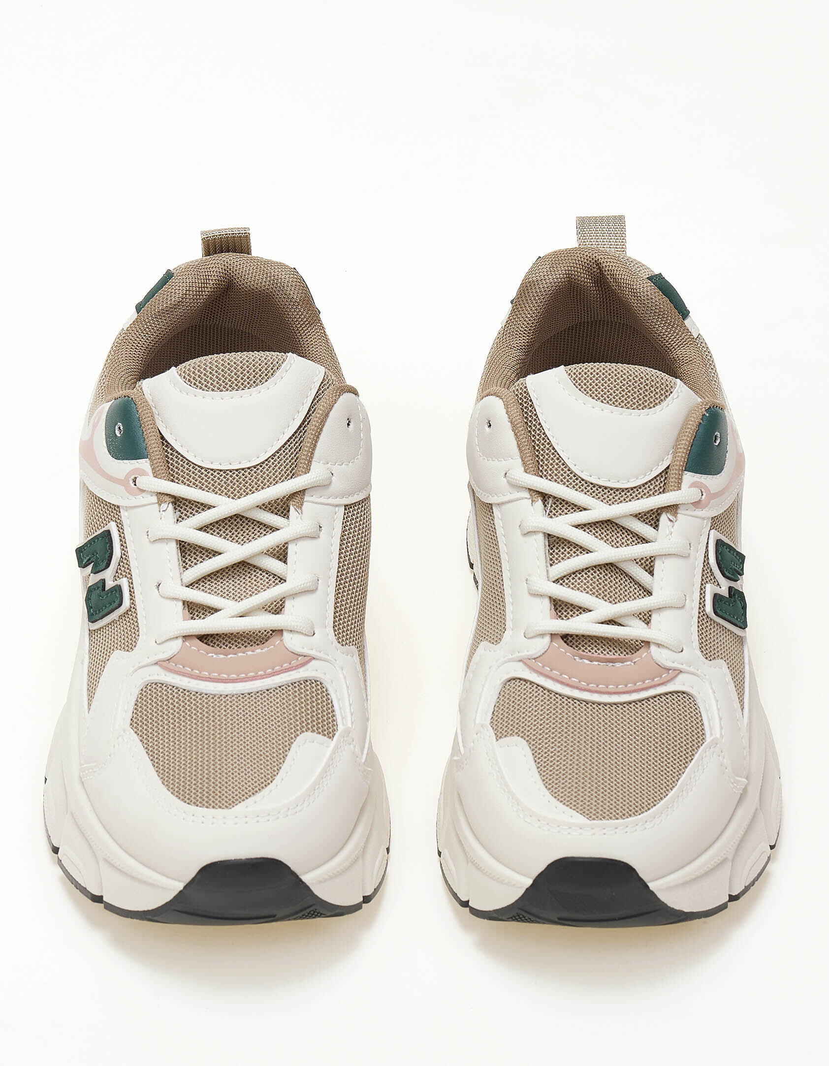 Chunky sneakers με διχρωμία - Μπεζ φωτογραφία