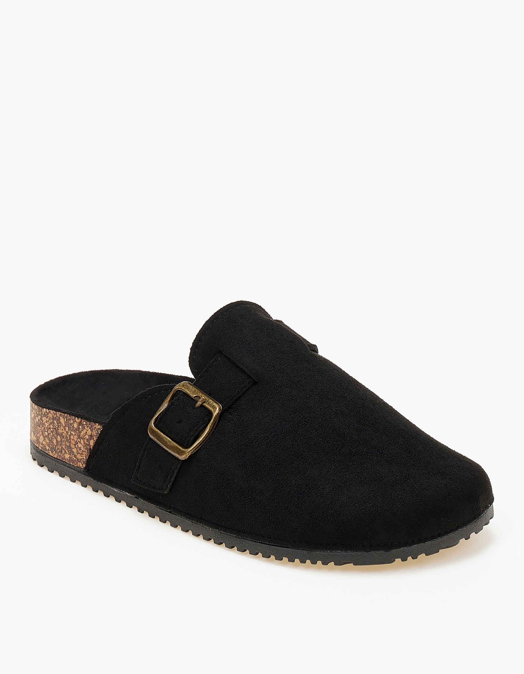 Clogs σαμπό με suede υφή - Μαύρο