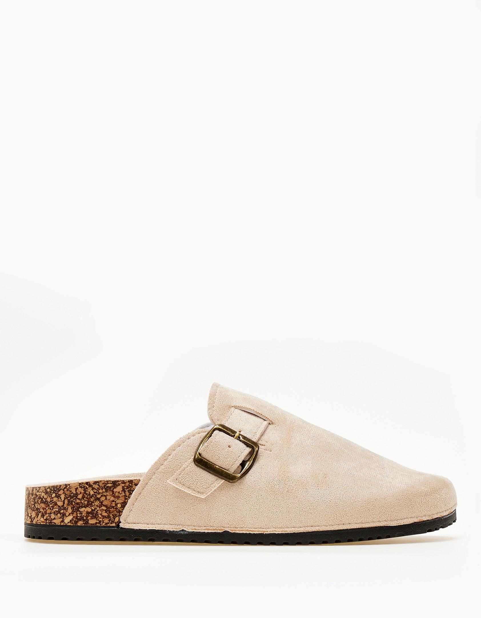 Clogs σαμπό με suede υφή - Μπεζ