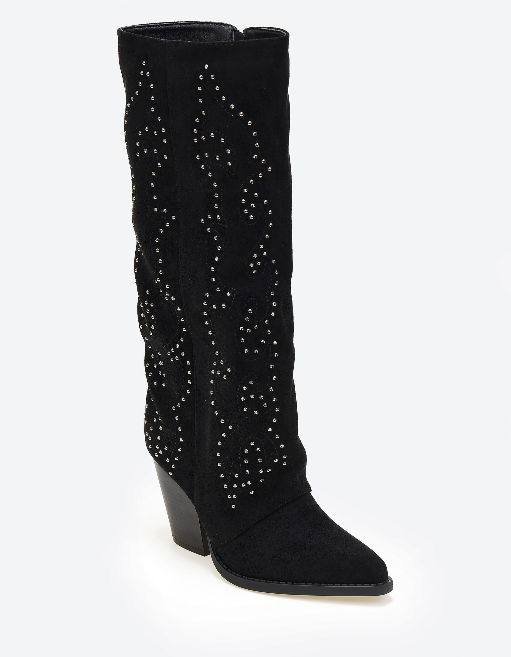 Cowboy μπότες με διακριτικά strass - Μαύρο