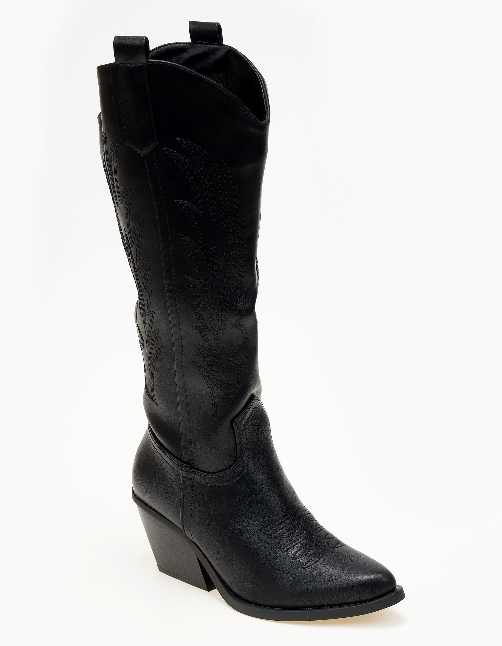 Μπότες Cowboy με κέντημα - Μαύρο