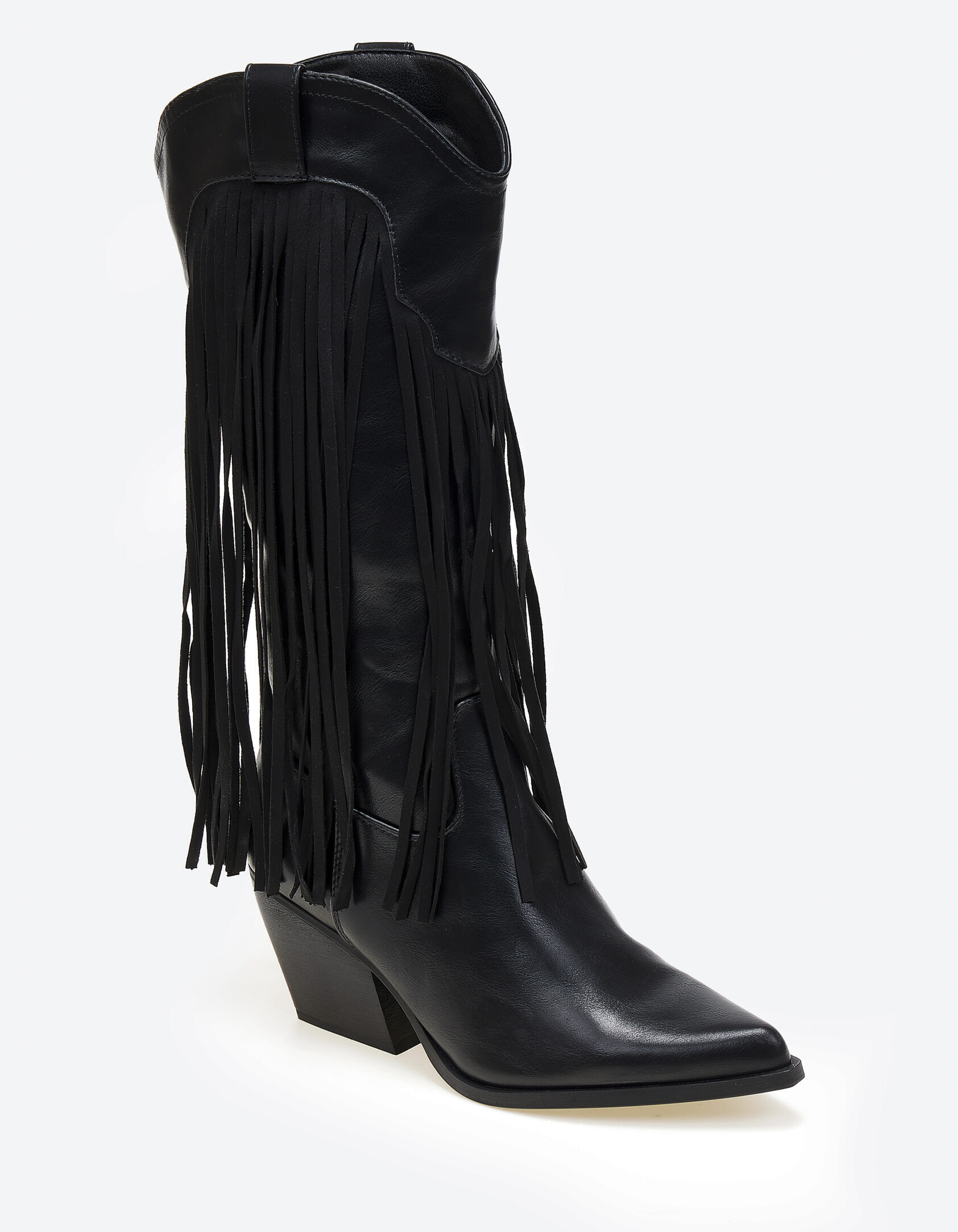 Cowboy μπότες με κρόσια - Μαύρο