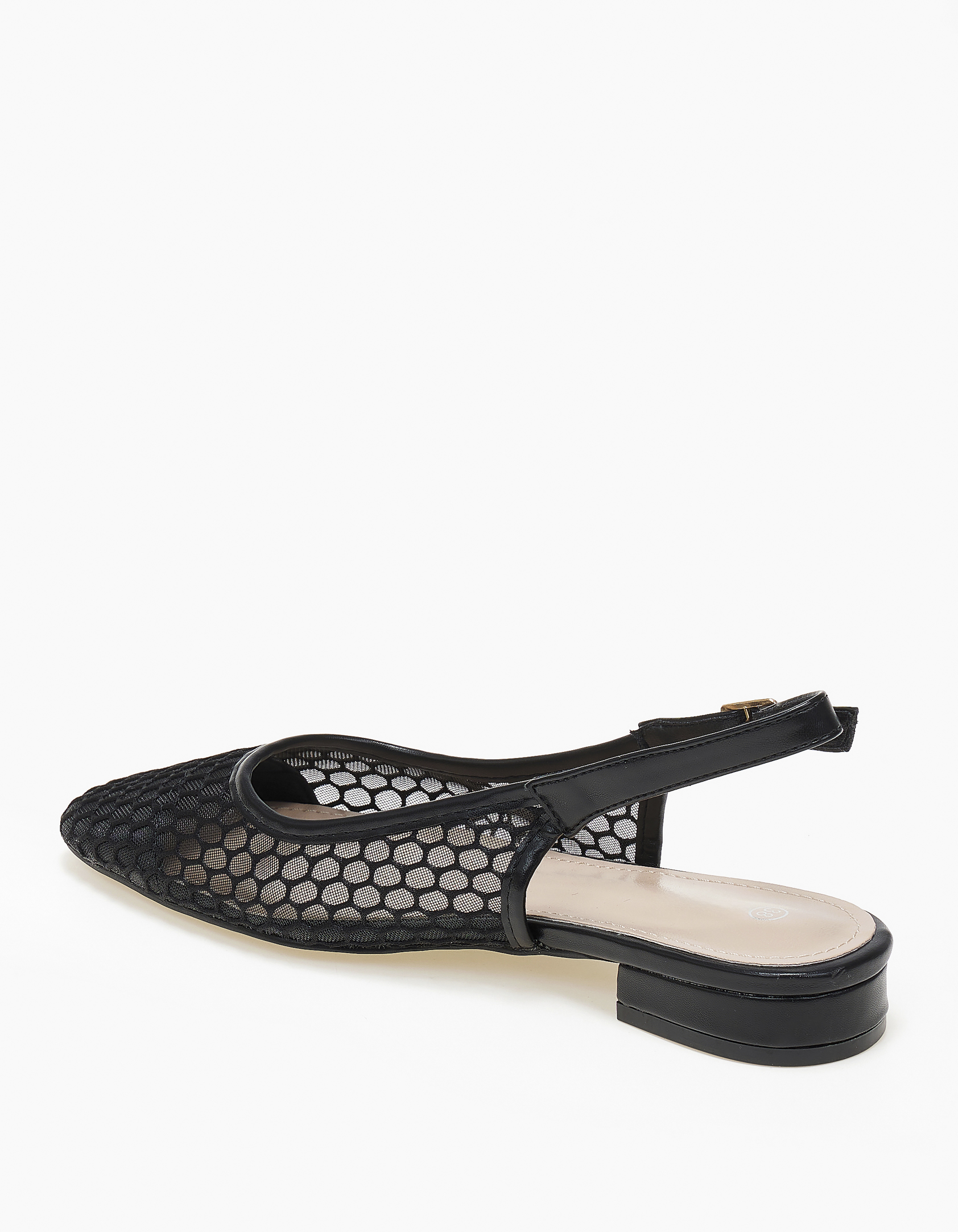 Εξώφτερνες μπαλαρίνες με διχτυωτό σχέδιο - Μαύρο φωτογραφία