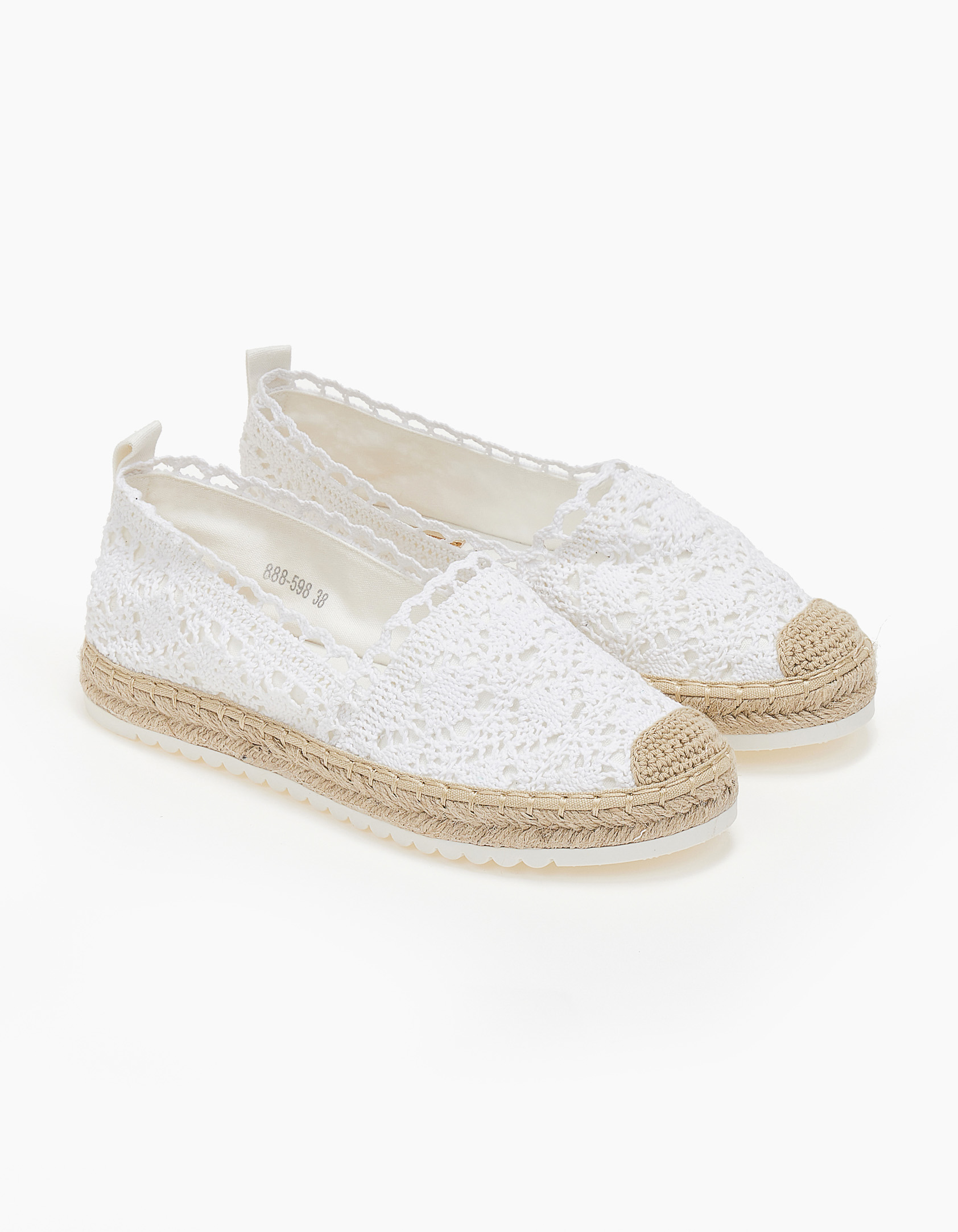 Εσπαντρίγιες με πλεκτό - Λευκό