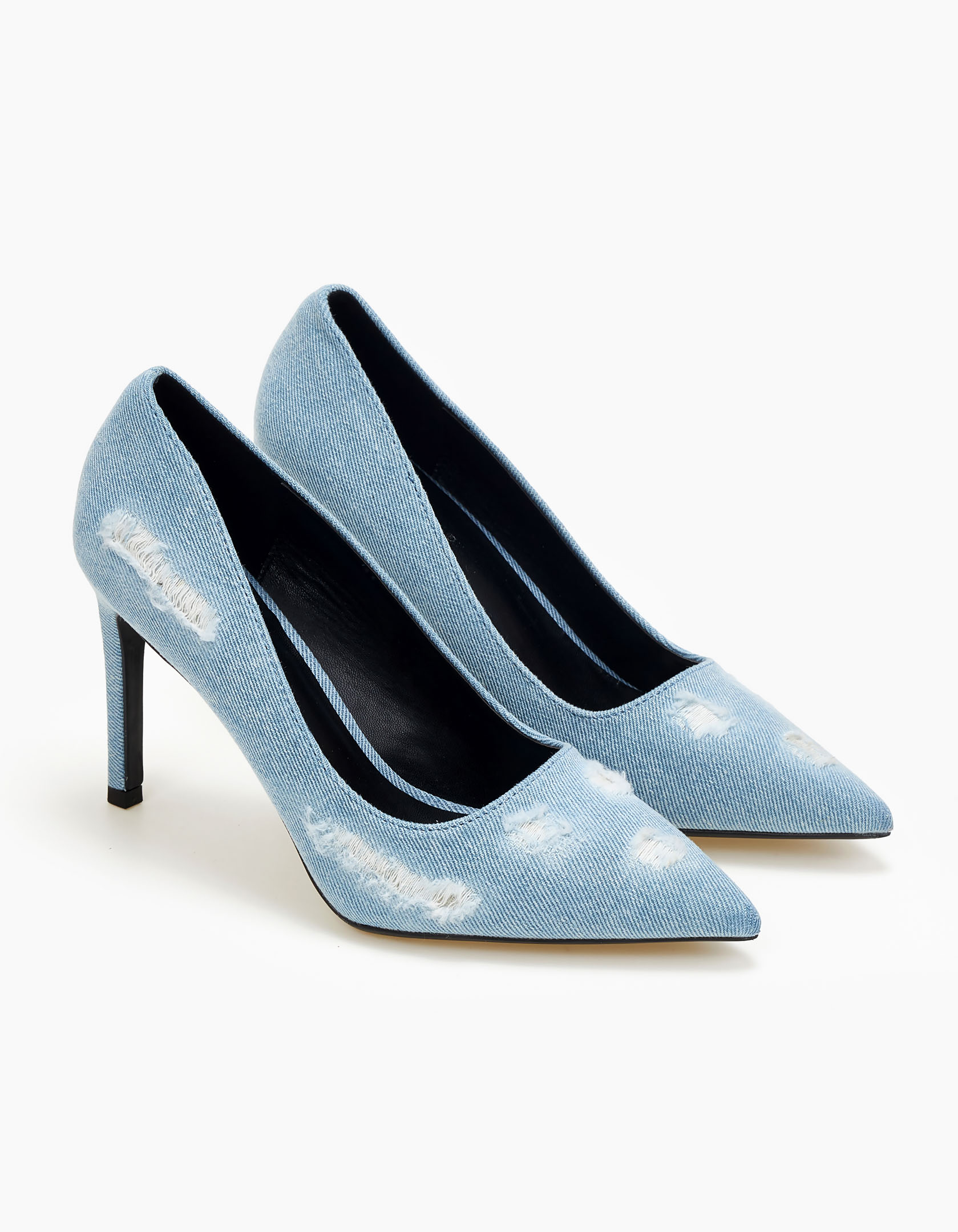 Γόβες jean με ιδιαιτερο σχέδιο - Γαλάζιο