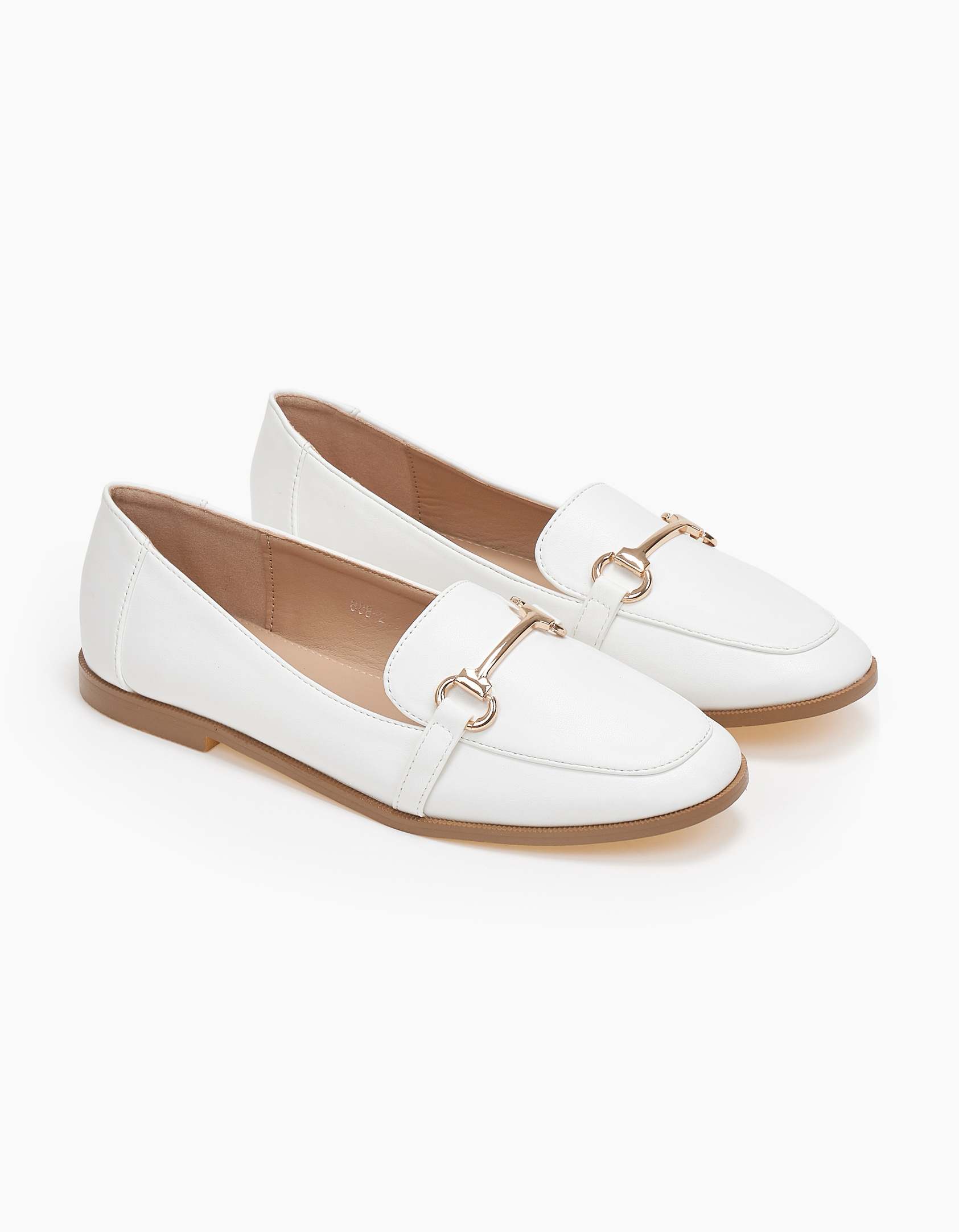 Issue Loafers με διακοσμητική αγκράφα - Λευκό