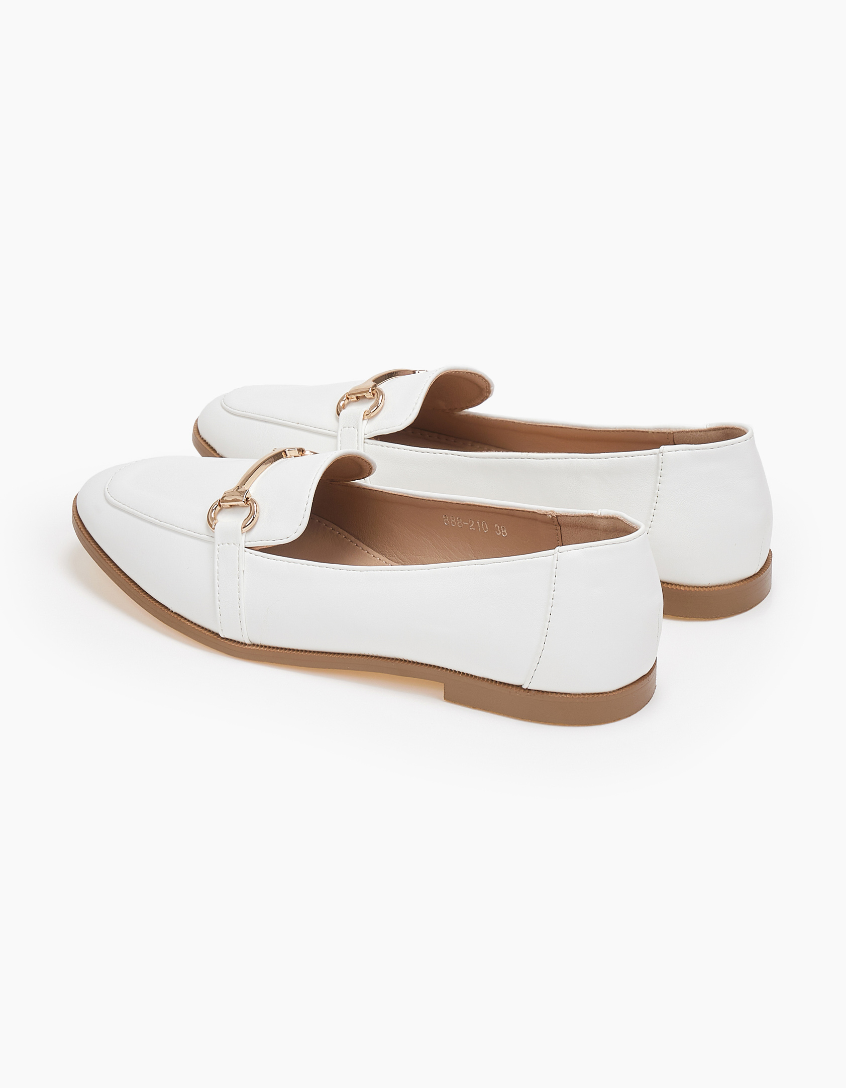 Loafers με διακοσμητική αγκράφα - Λευκό φωτογραφία