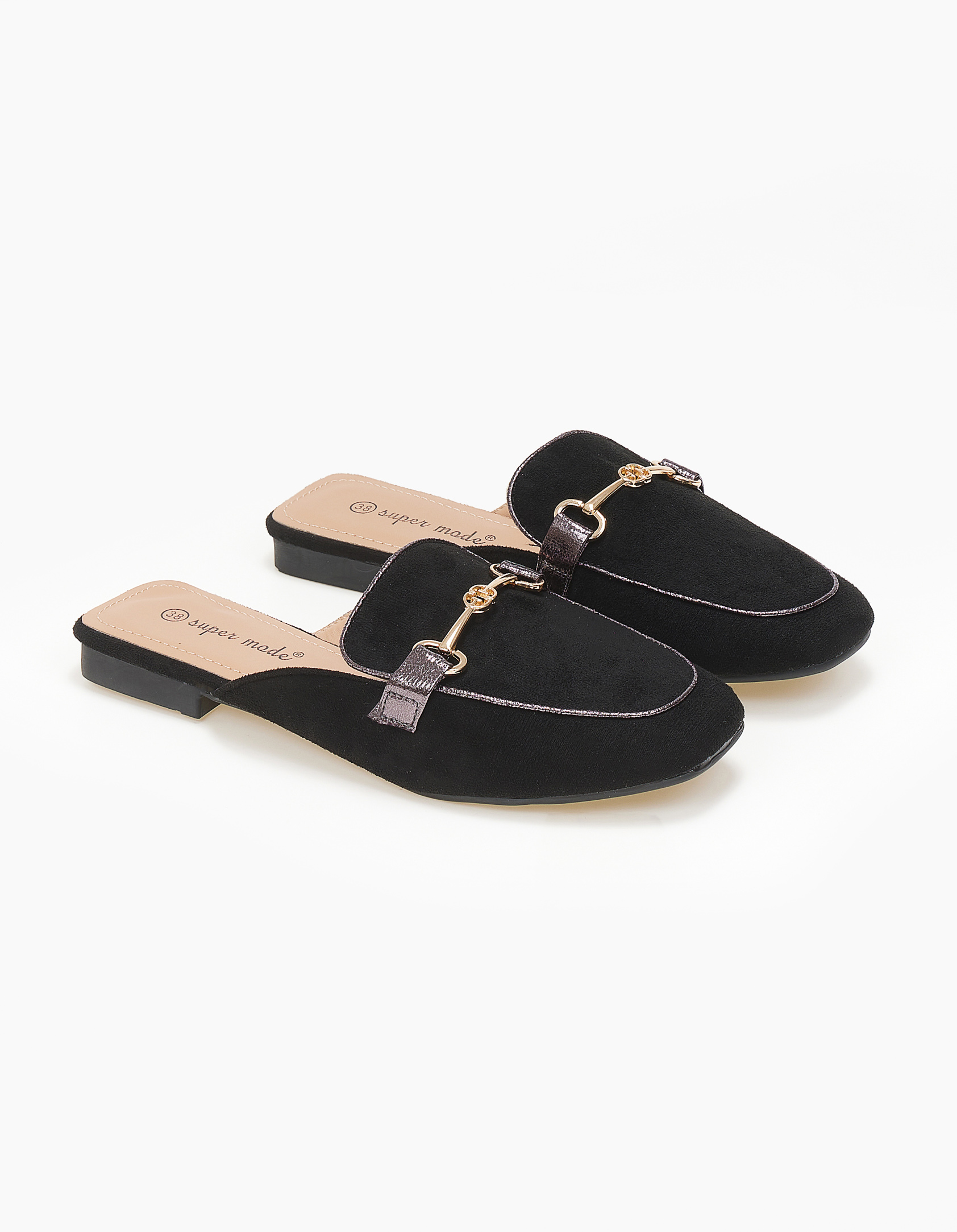 Issue Loafers με διακοσμητική αγκράφα - Μαύρο