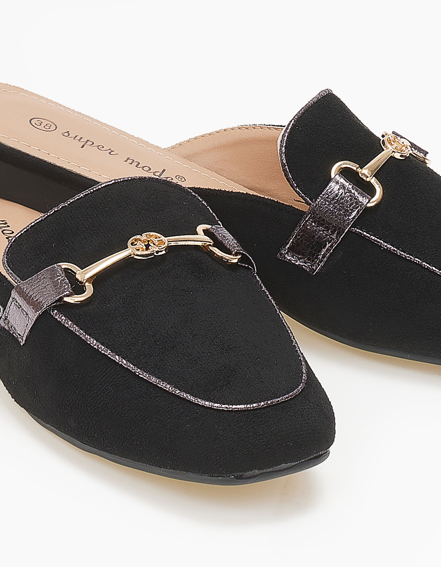 Loafers με διακοσμητική αγκράφα - Μαύρο φωτογραφία