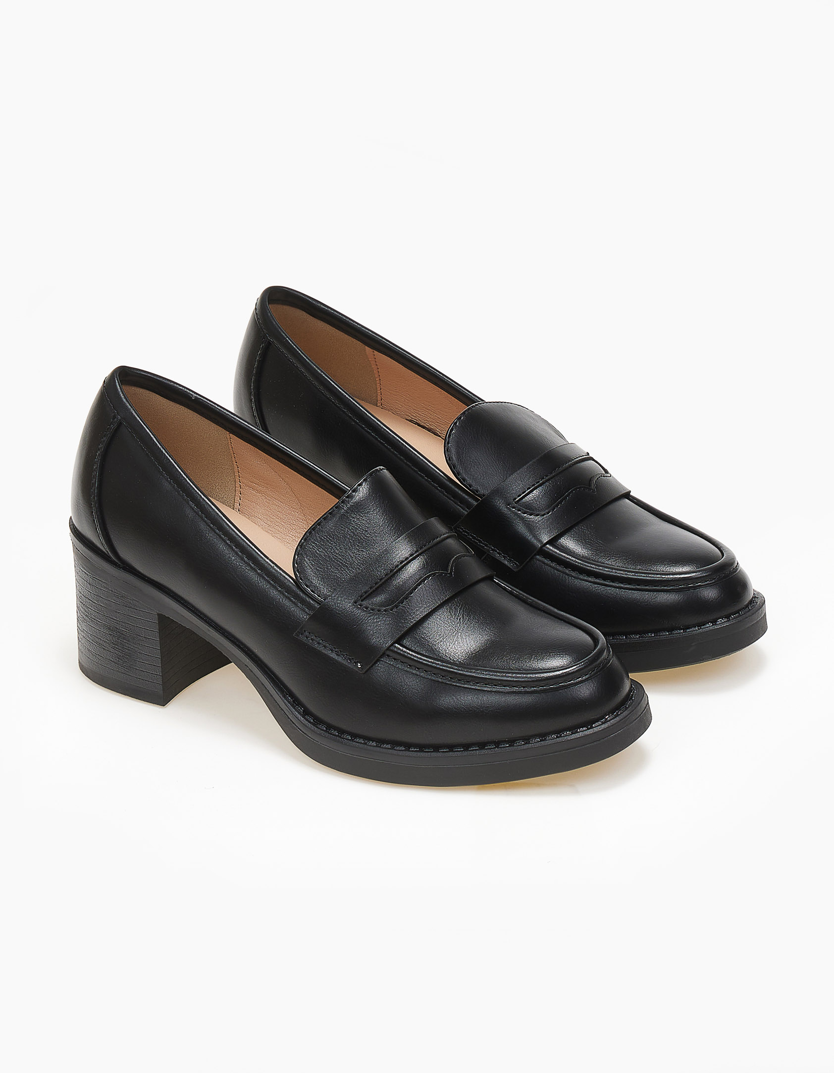 Loafers με χοντρό τακούνι - Μαύρο Παπούτσια > Loafers
