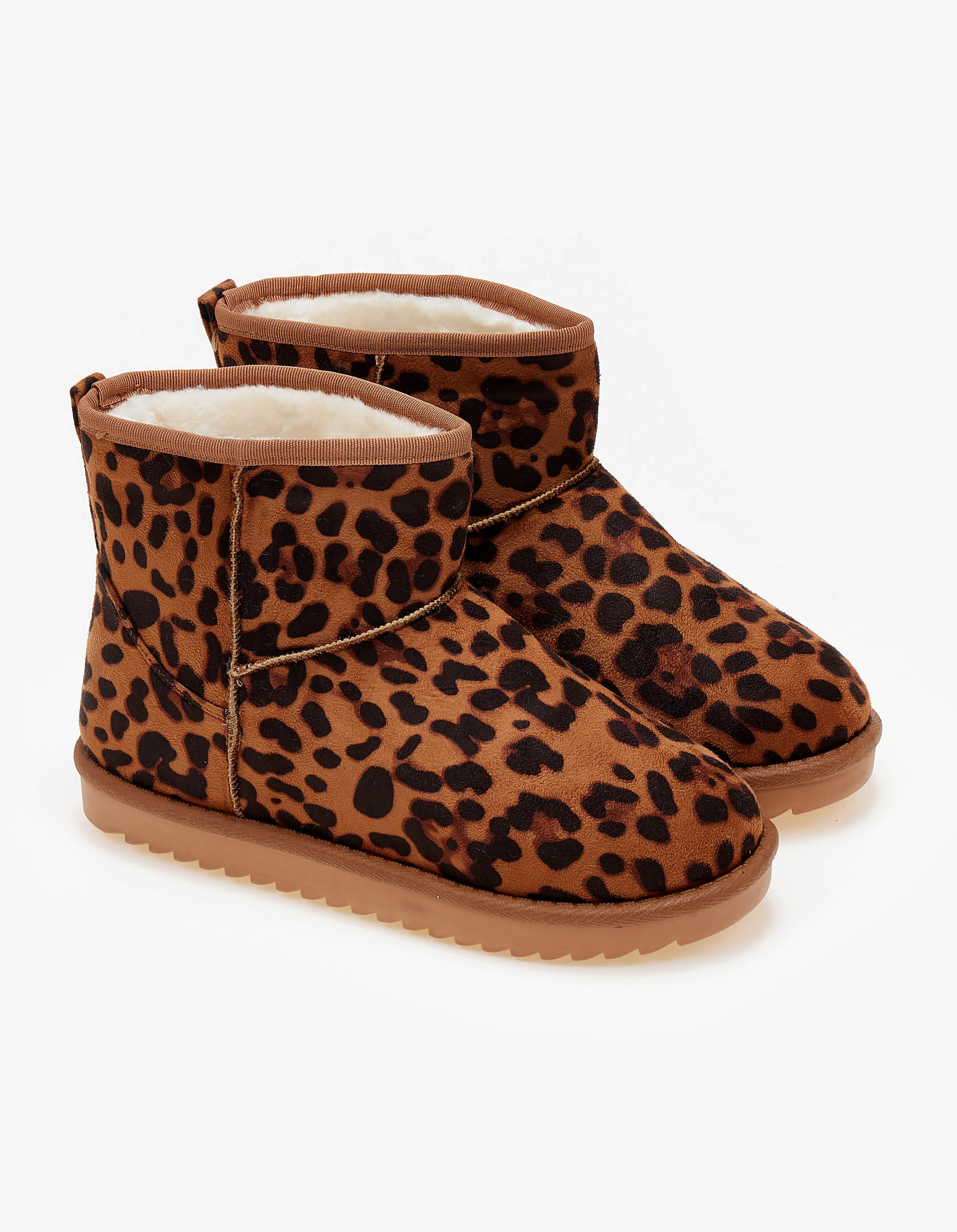 Μποτάκια με γούνα και suede υφή - Λεοπάρ φωτογραφία