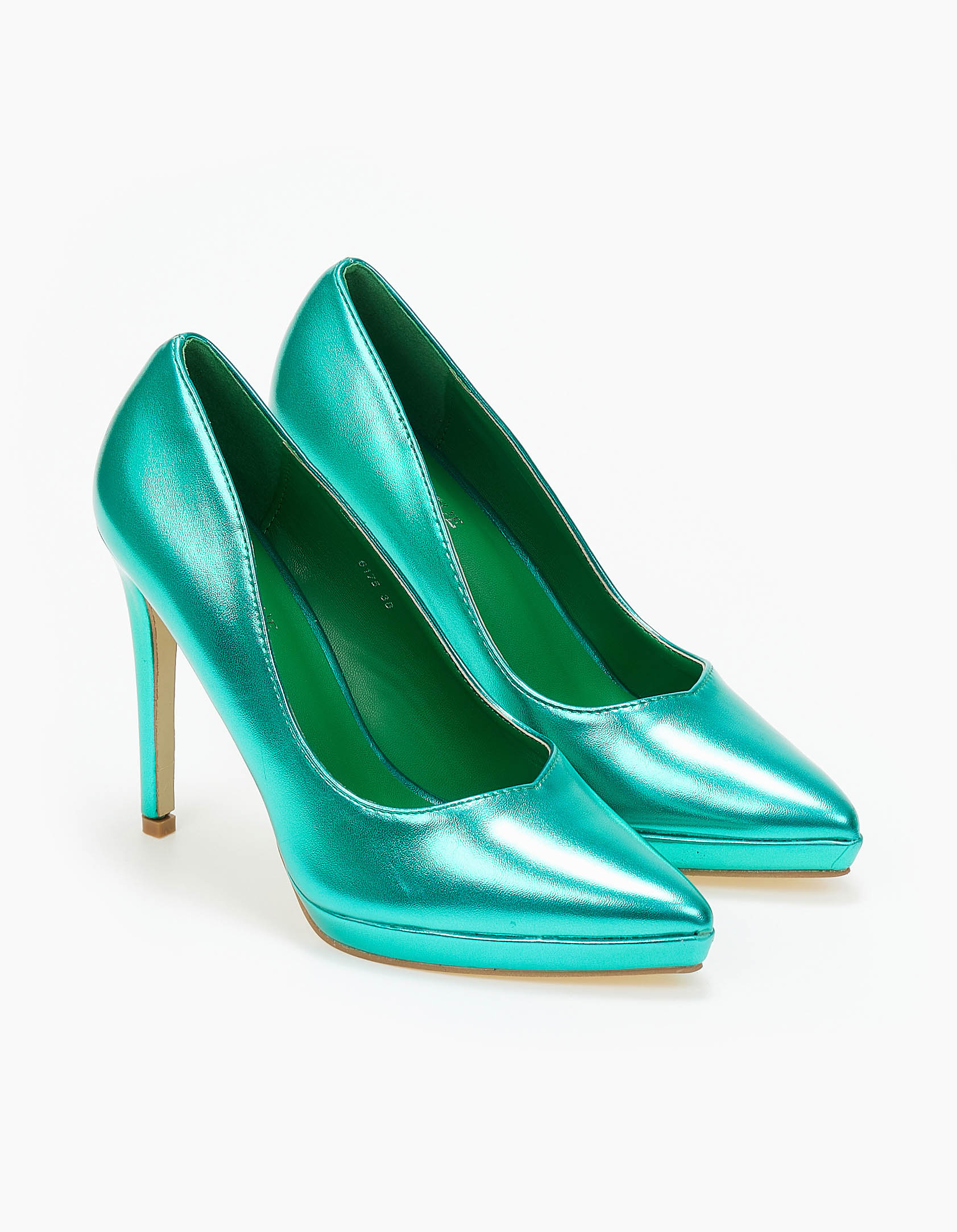 Μυτερές γόβες stiletto με λεπτή φιάπα - Πράσινο