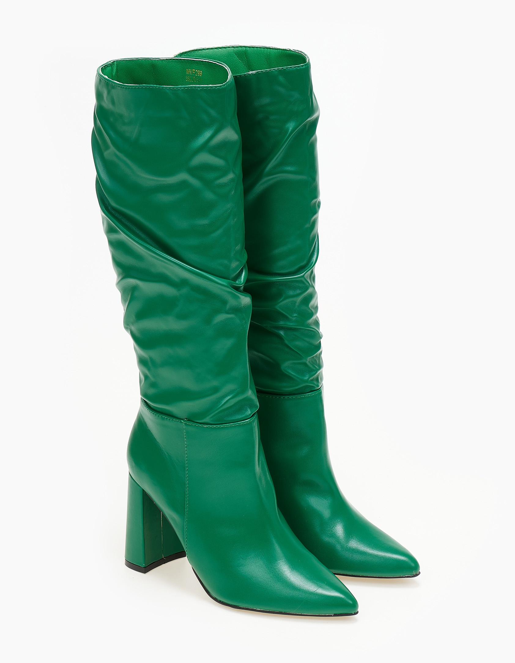 Μπότες με χοντρό τακούνι - Πράσινο Παπούτσια > Μπότες