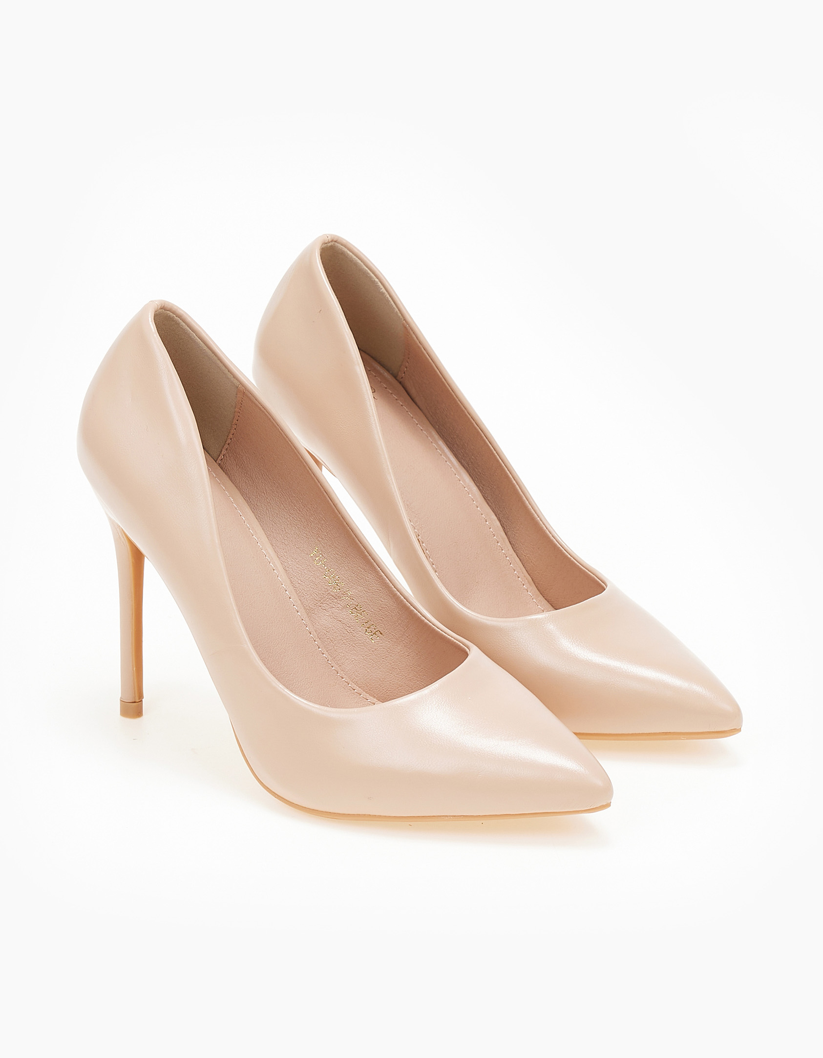 Μυτερές ψηλοτάκουνες γόβες με λεπτο τακούνι - Μπεζ