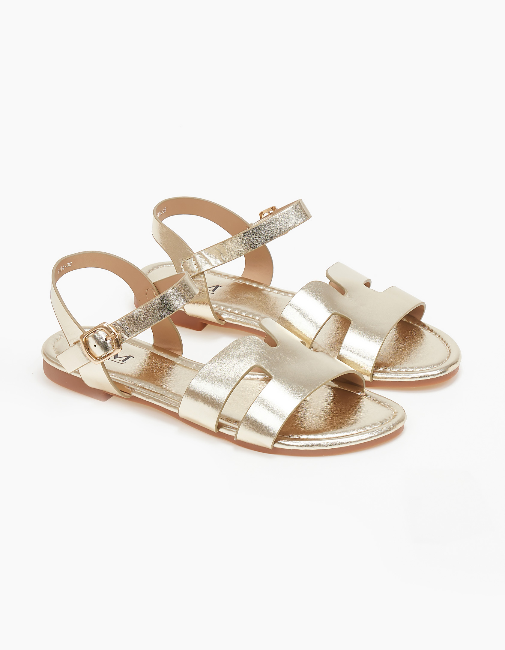 Σανδάλια με φάσα με ανοίγματα - Χρυσό