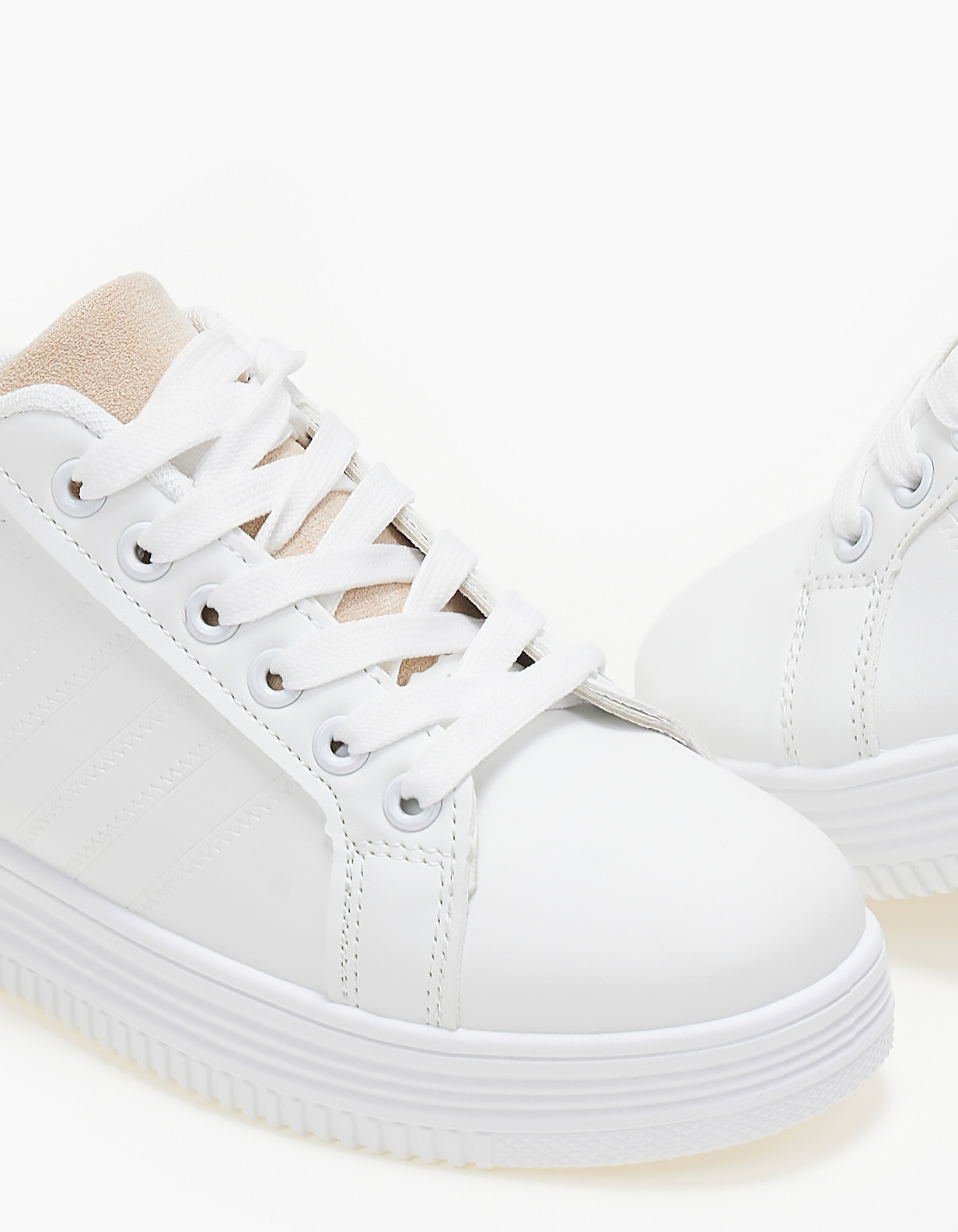 Basic sneakers - Λευκό-Μπεζ φωτογραφία