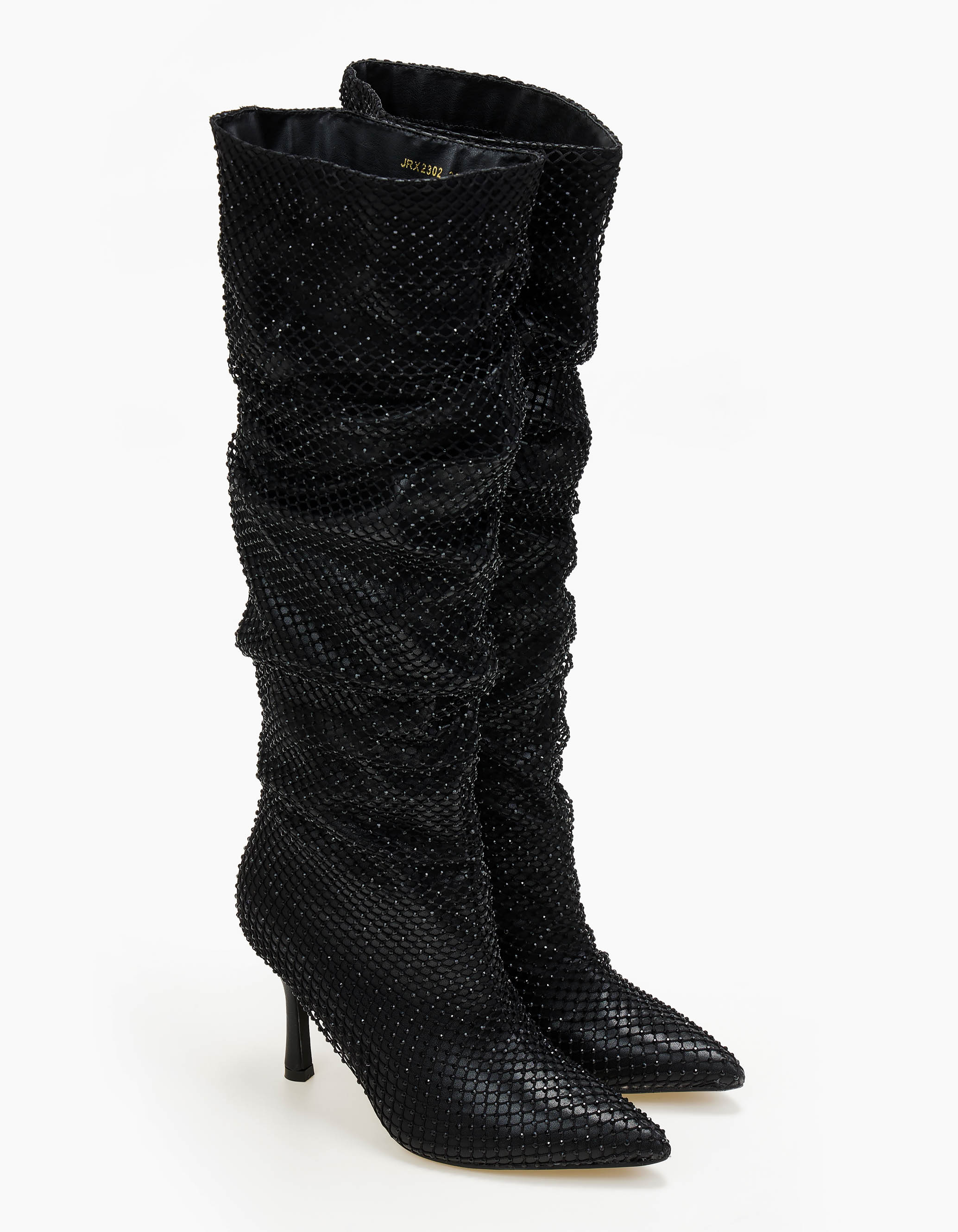 Μπότες με ιδιαίτερο συνδυασμό υλικών - Μαύρο