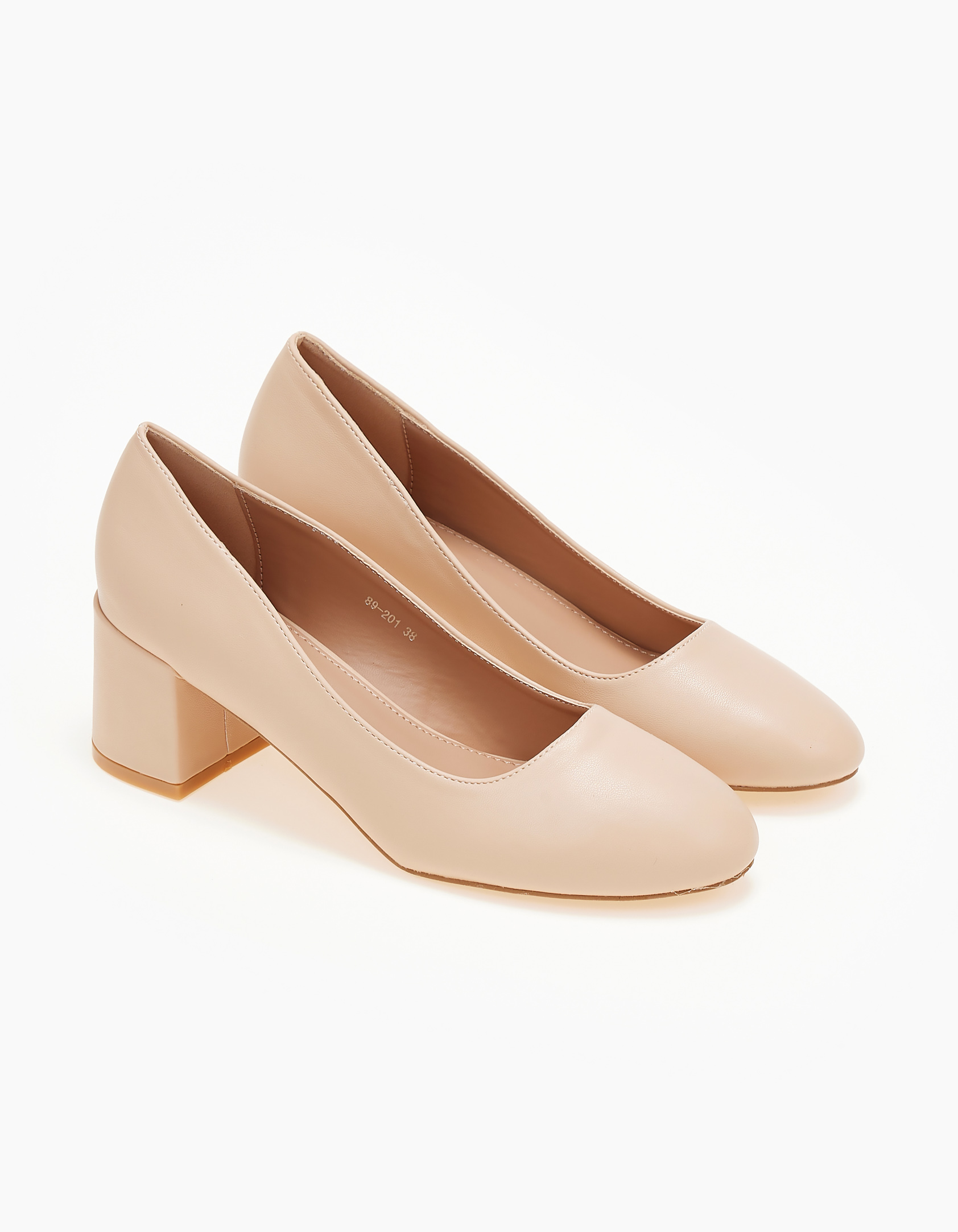 Γόβες με χοντρό τακούνι - Nude