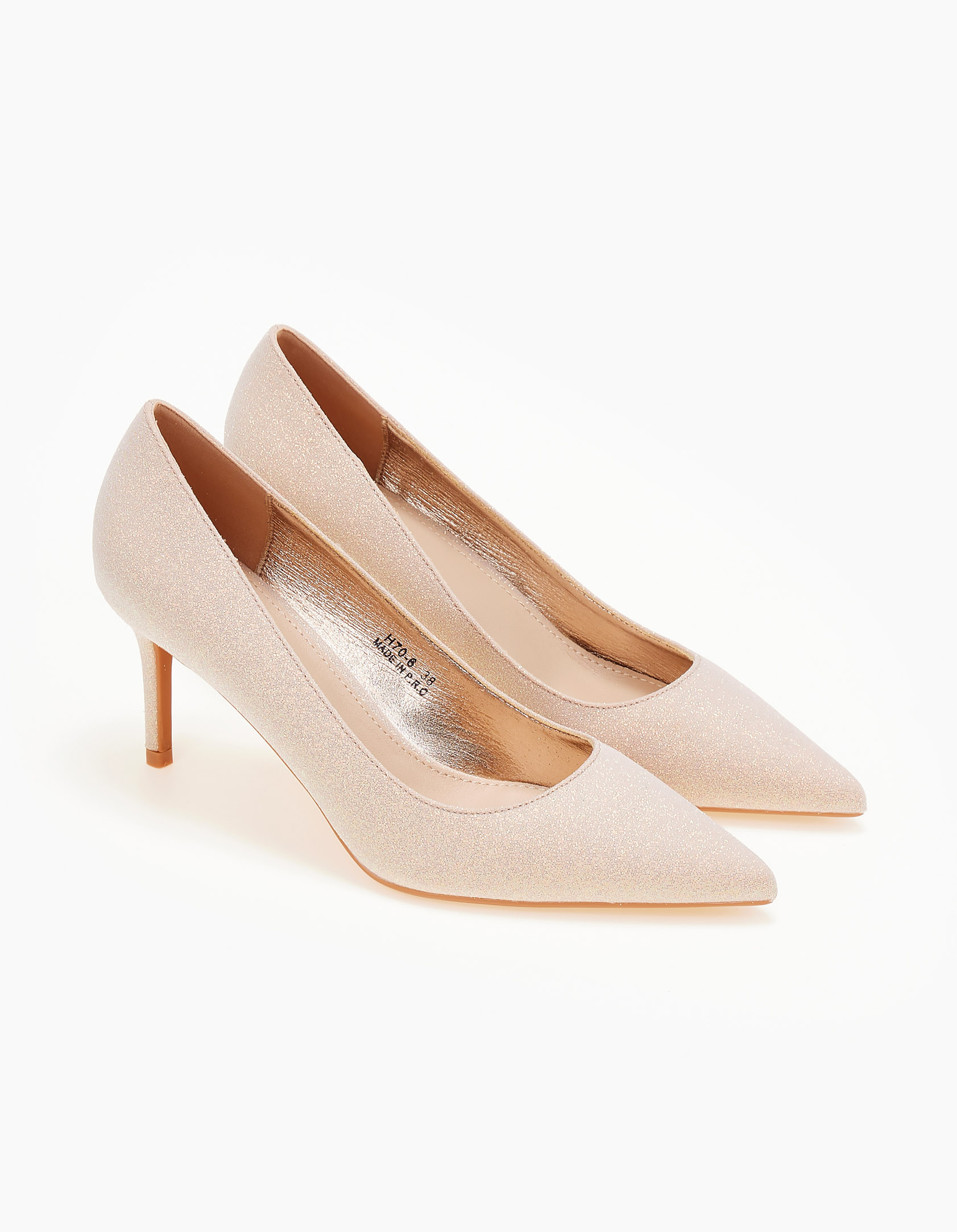 Γόβες με strass - Rose Gold