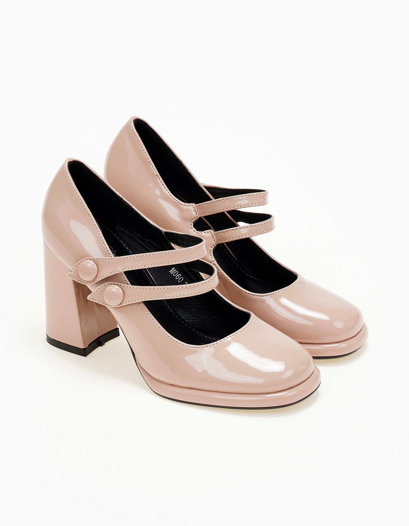 Γόβες mary jane με διπλή μπαρέτα - Nude