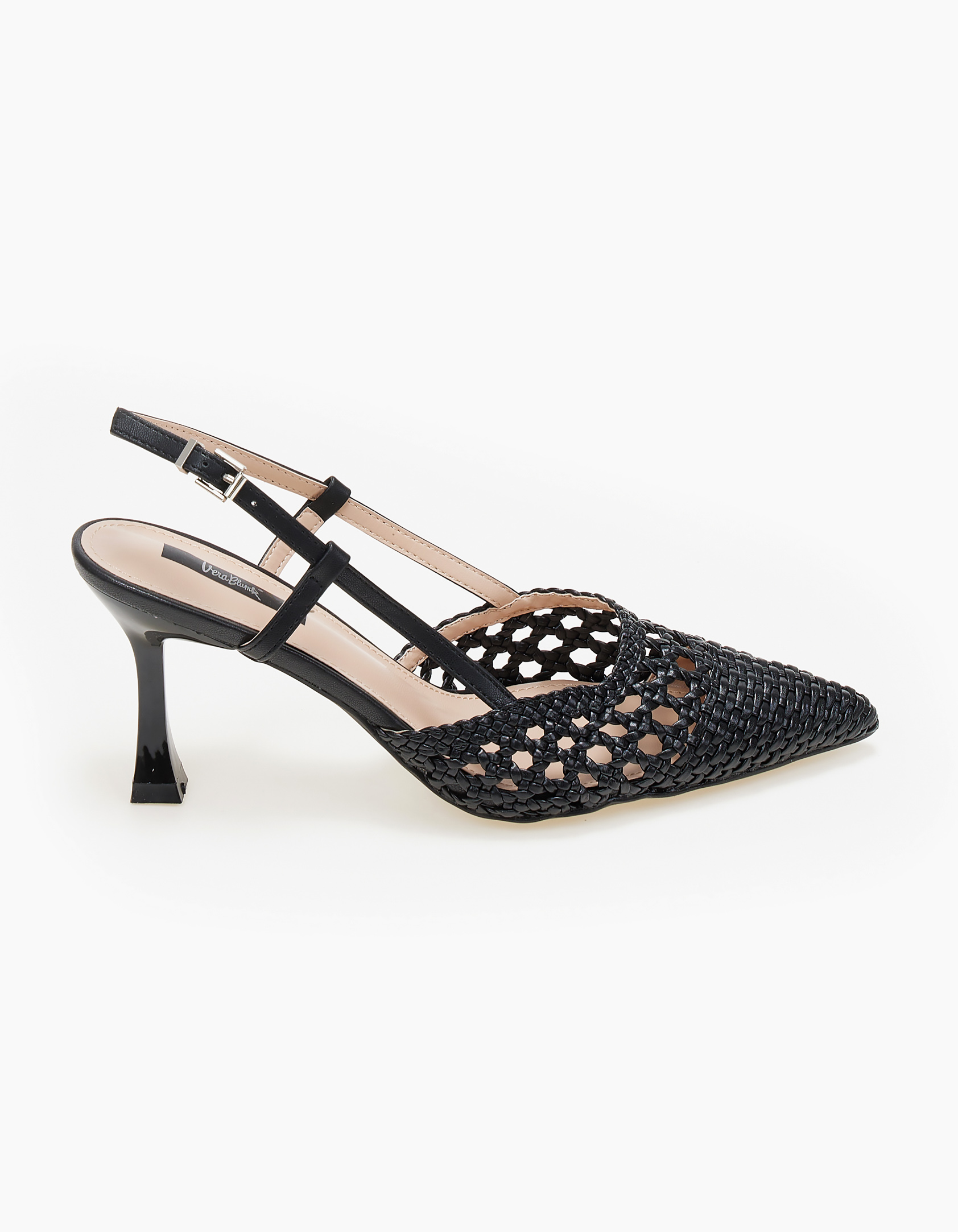 Μυτερά γοβάκια με ιδιαίτερο σχέδιο - Μαύρο φωτογραφία