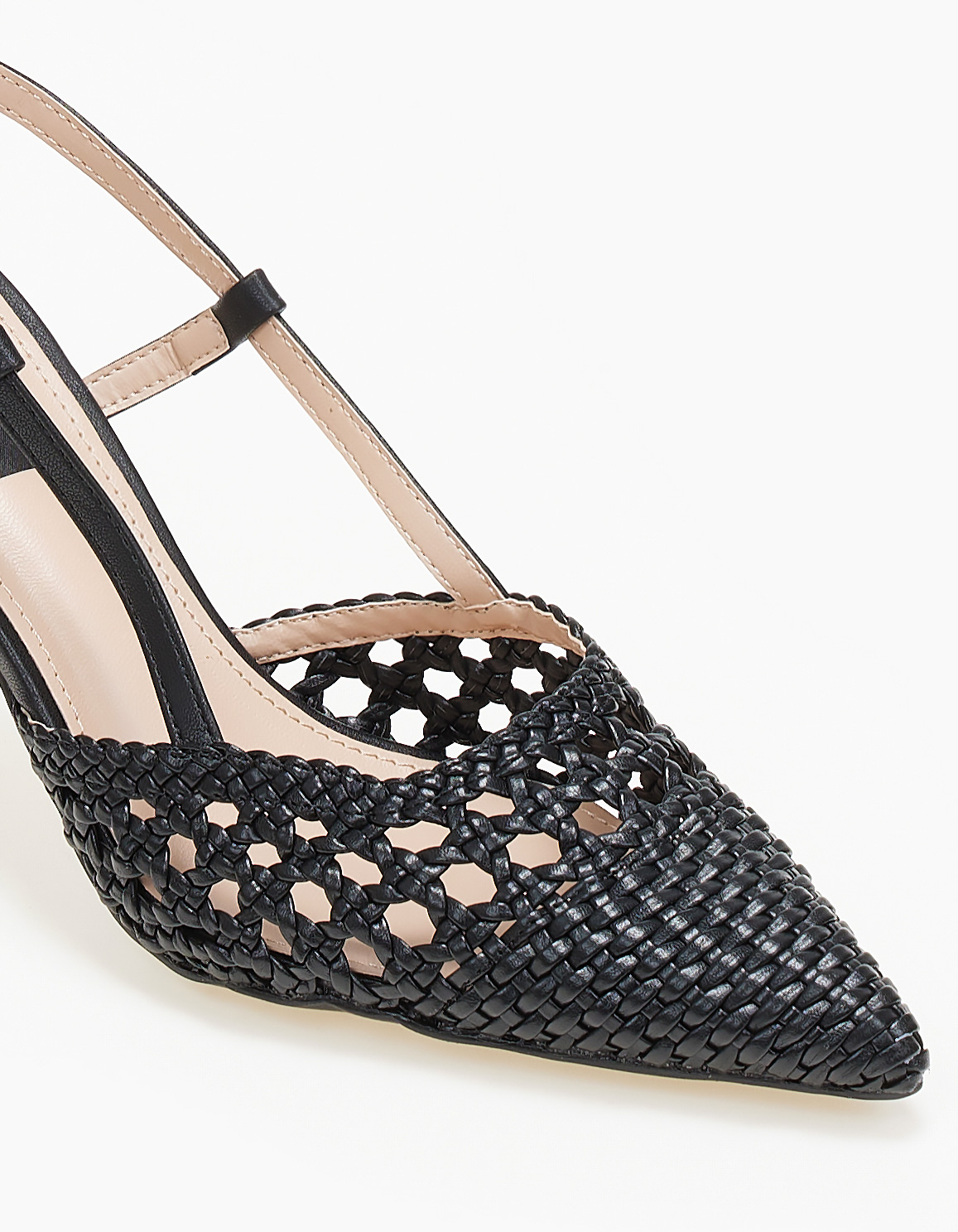 Μυτερά γοβάκια με ιδιαίτερο σχέδιο - Μαύρο φωτογραφία