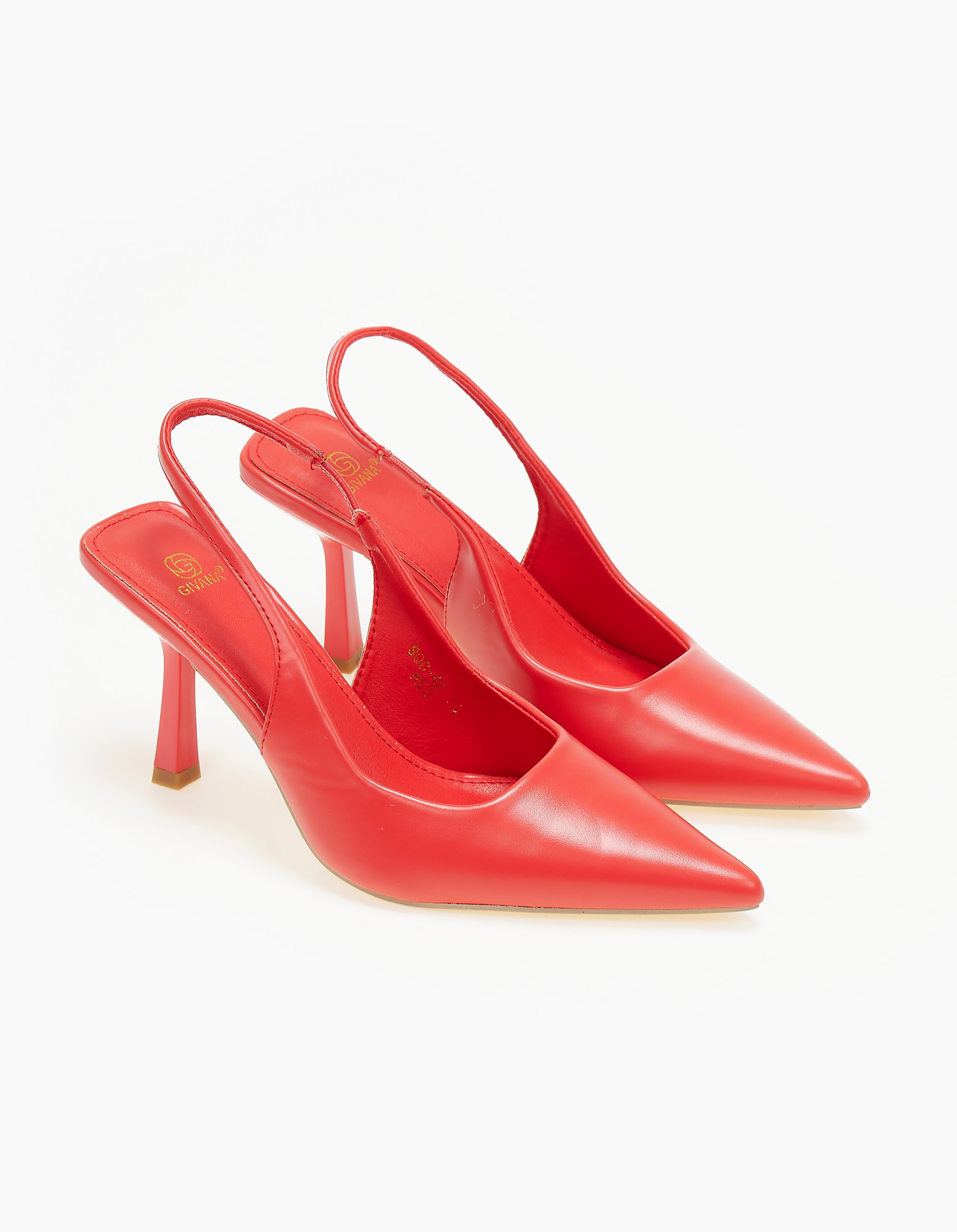 Εξώφτερνα γοβάκια με χαμηλό τακούνι - Κόκκινο Παπούτσια > Γόβες