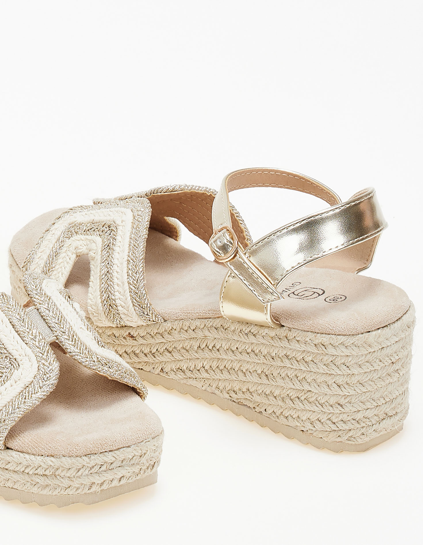 Πλατφόρμες με πλεκτό σχέδιο - Χρυσό φωτογραφία