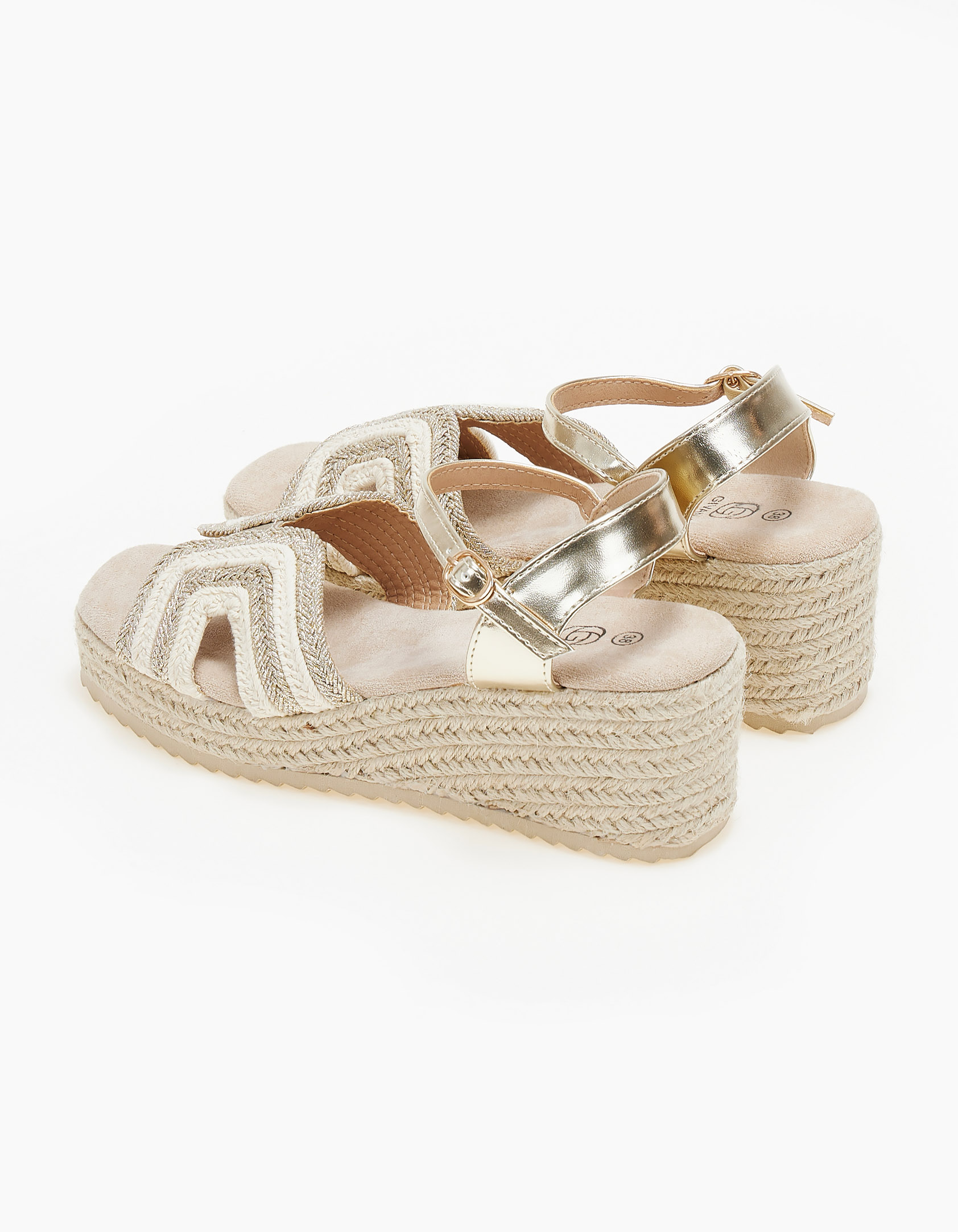 Πλατφόρμες με πλεκτό σχέδιο - Χρυσό φωτογραφία