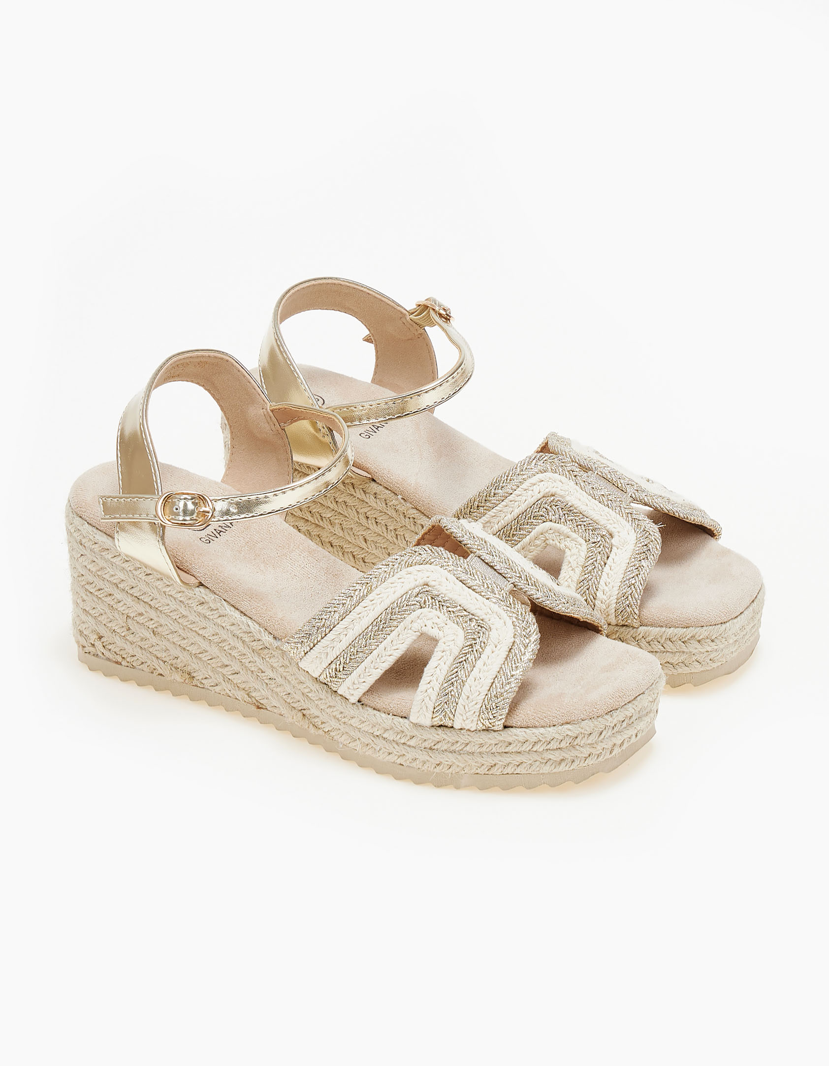 Issue Πλατφόρμες με πλεκτό σχέδιο - Χρυσό