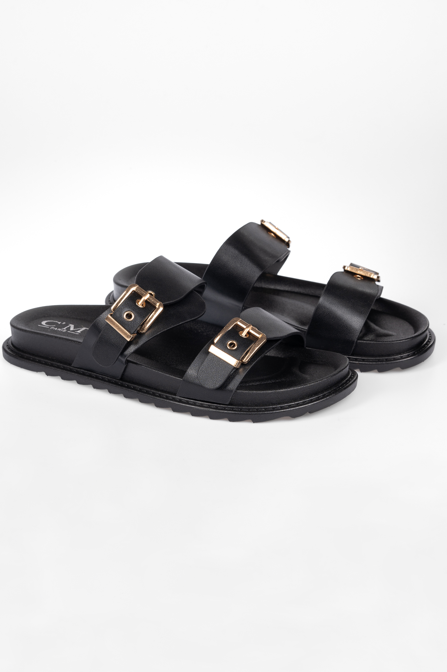 Slides με ρυθμιζόμενα λουράκια - Μαύρο