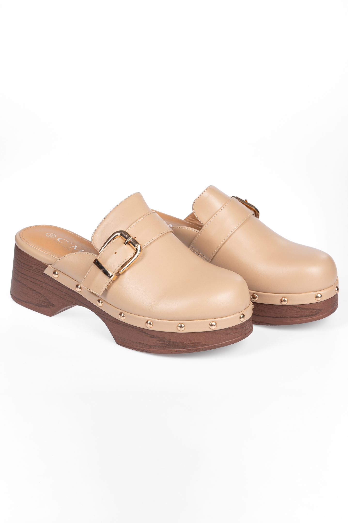 Τσόκαρα με μεταλλικά στοιχεία - Μπεζ