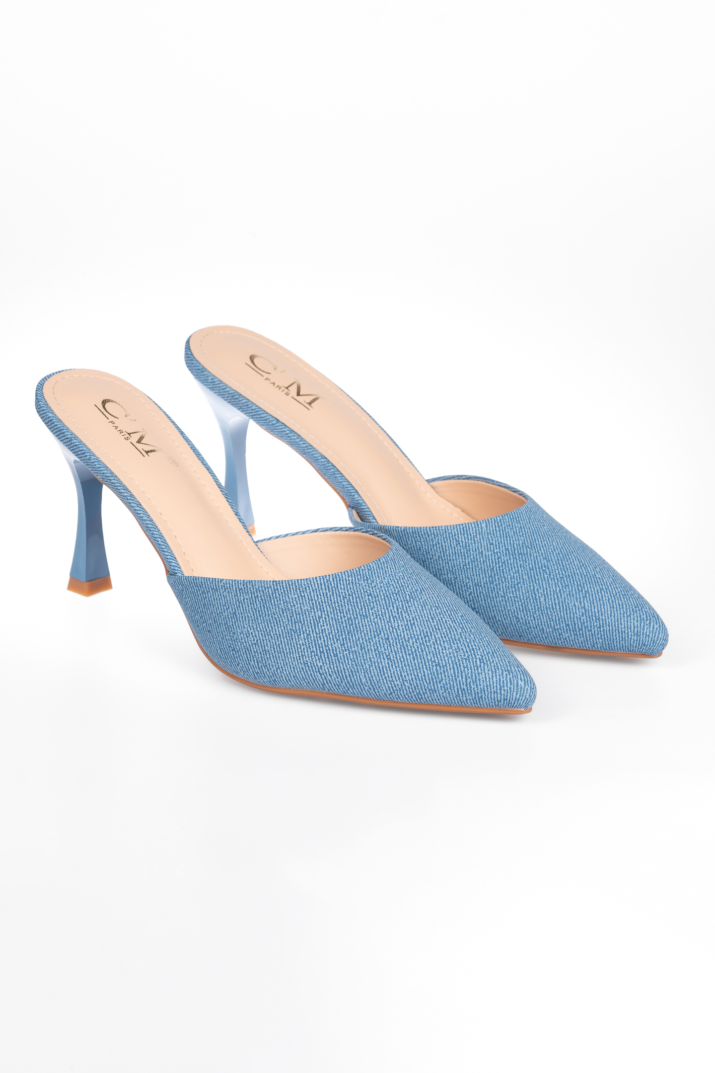 Mules με μυτερό τελείωμα - Μπλε